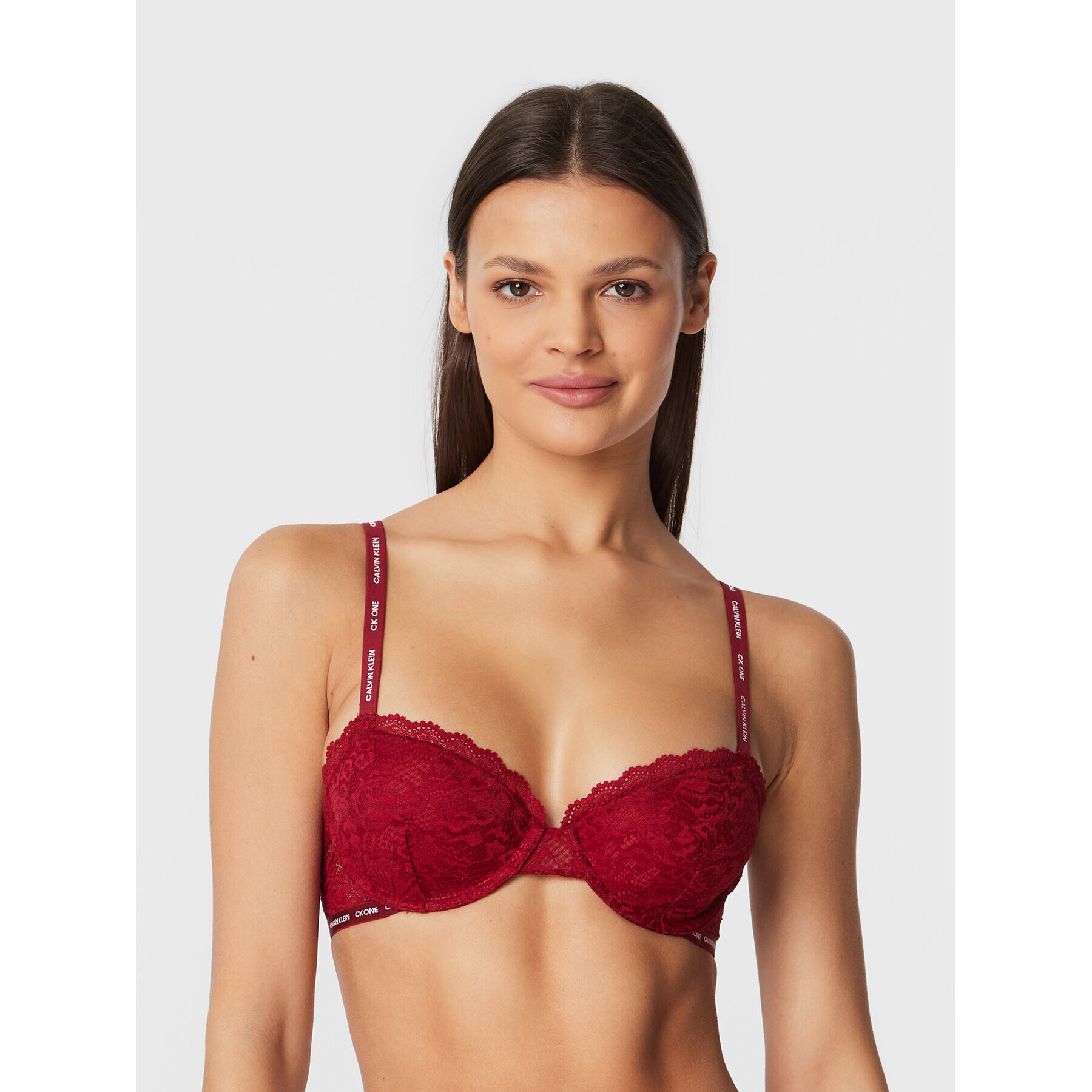 Calvin Klein Underwear Nedrček s kostjo 000QF6201E Bordo rdeča - Pepit.si