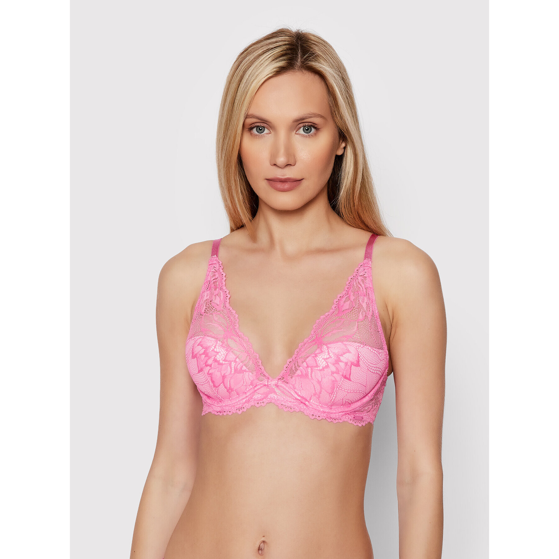 Calvin Klein Underwear Nedrček s kostjo 000QF6396E Roza - Pepit.si