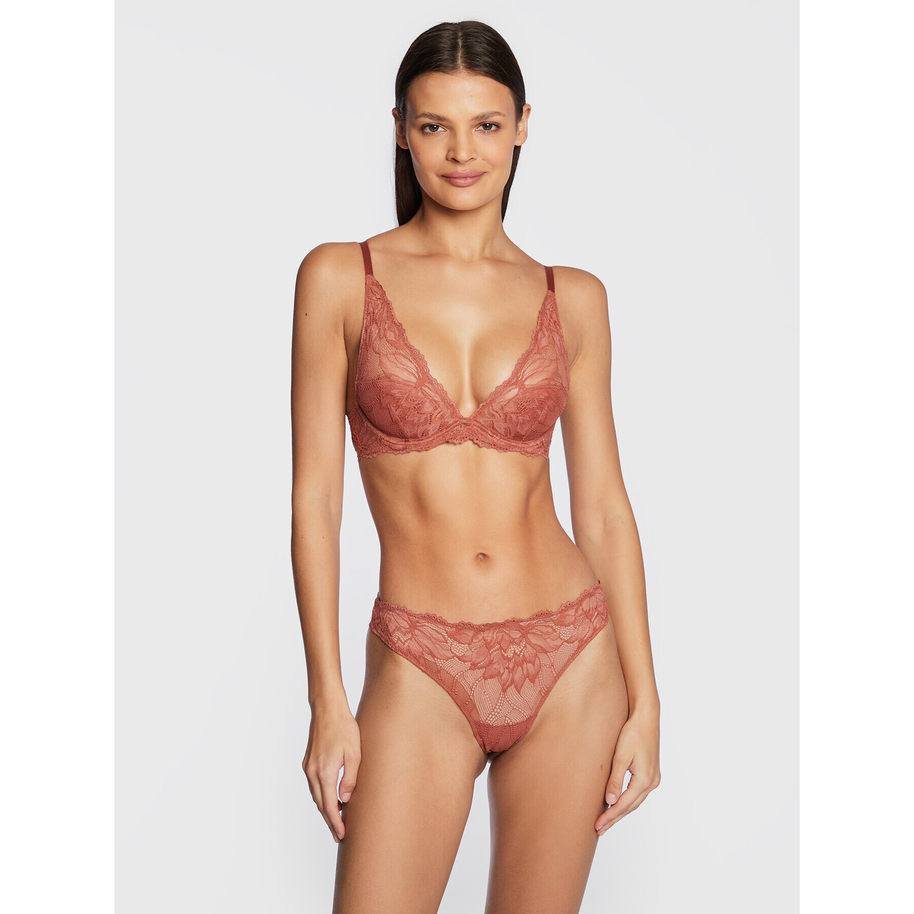 Calvin Klein Underwear Nedrček s kostjo 000QF6396E Roza - Pepit.si