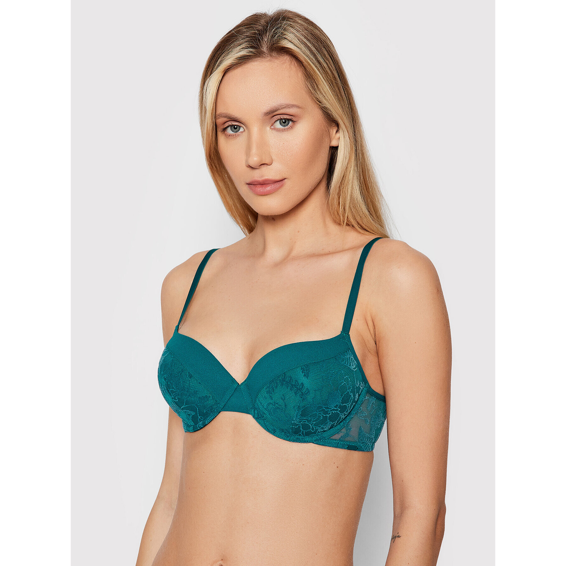 Calvin Klein Underwear Nedrček s kostjo 000QF6639E Zelena - Pepit.si