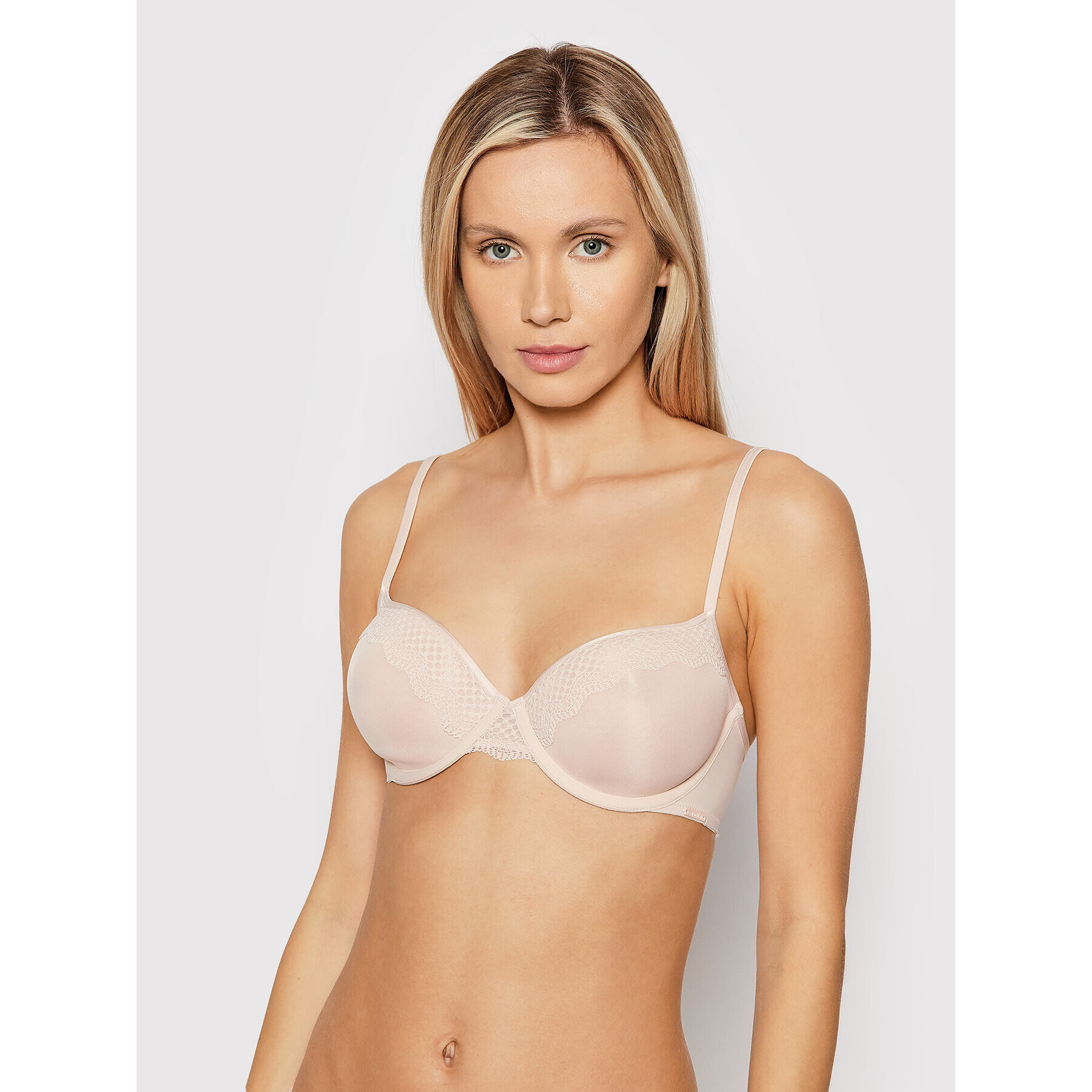 Calvin Klein Underwear Nedrček s kostjo 000QF6657E Bež - Pepit.si