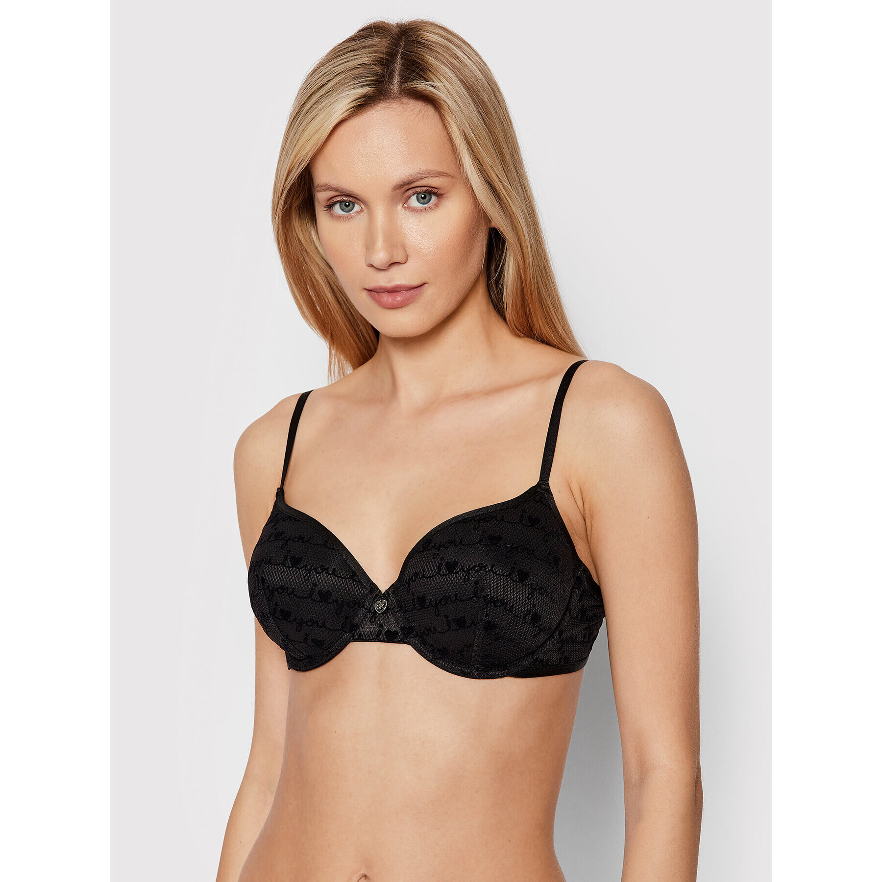 Calvin Klein Underwear Nedrček s kostjo 000QF6715E Črna - Pepit.si