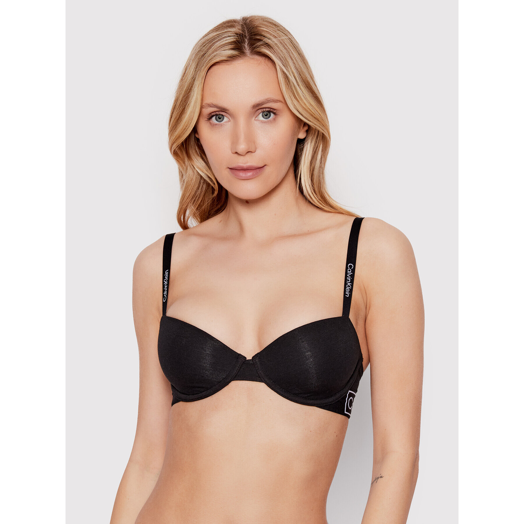 Calvin Klein Underwear Nedrček s kostjo 000QF6772E Črna - Pepit.si