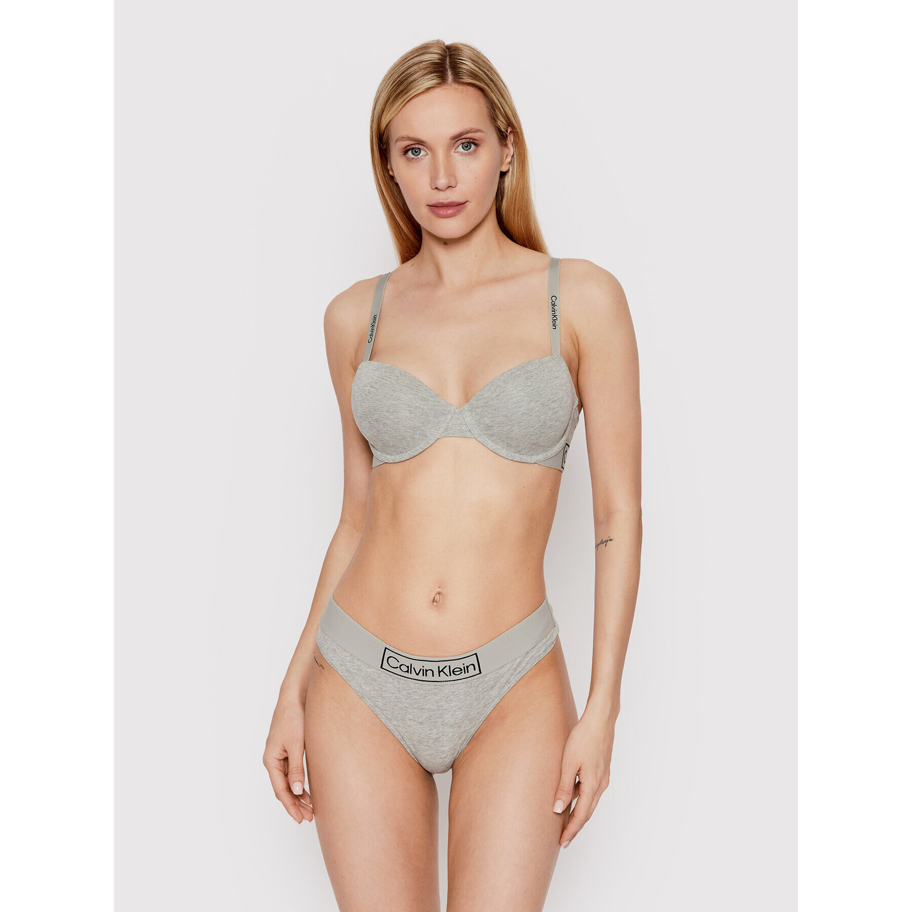 Calvin Klein Underwear Nedrček s kostjo 000QF6772E Siva - Pepit.si