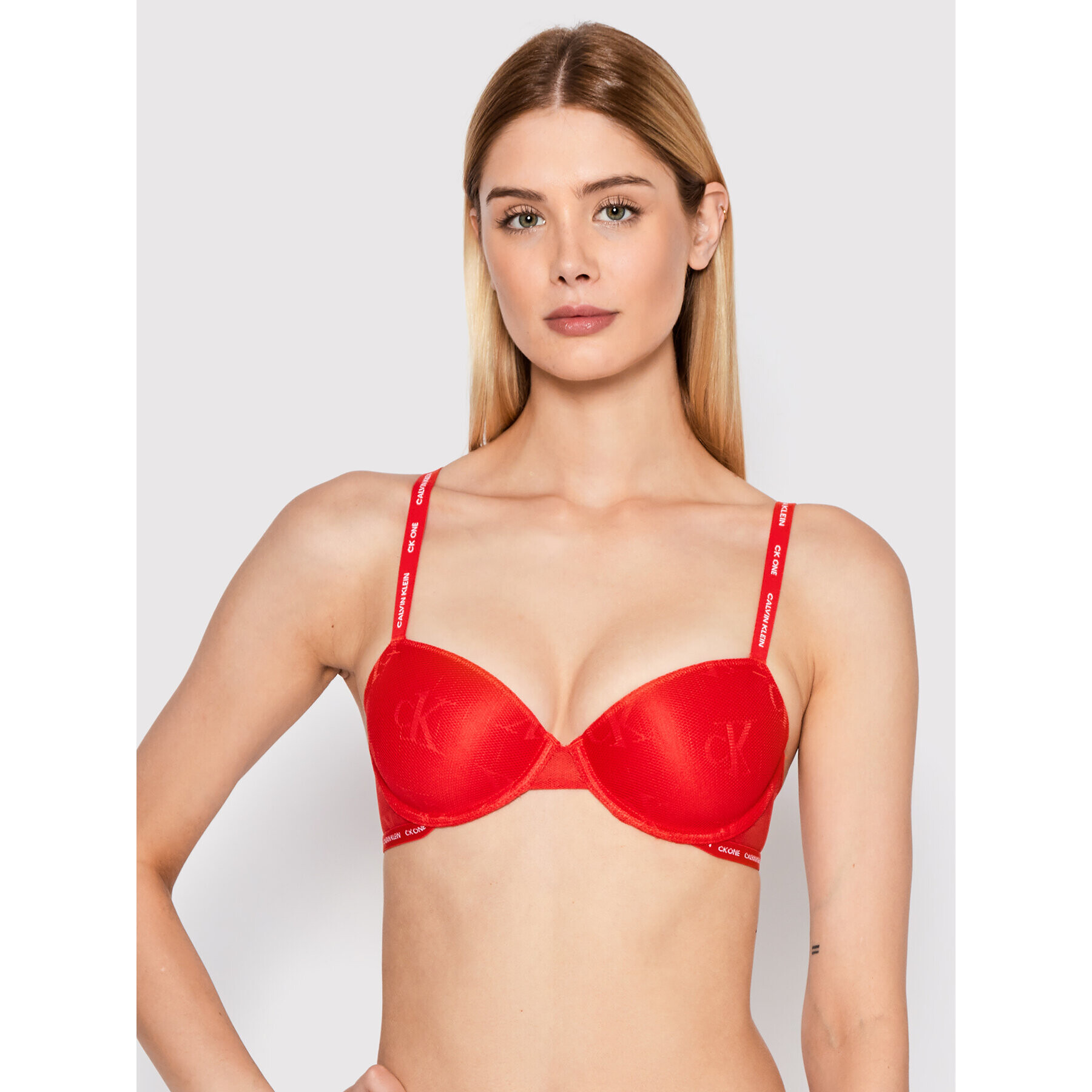 Calvin Klein Underwear Nedrček s kostjo 000QF6790E Rdeča - Pepit.si