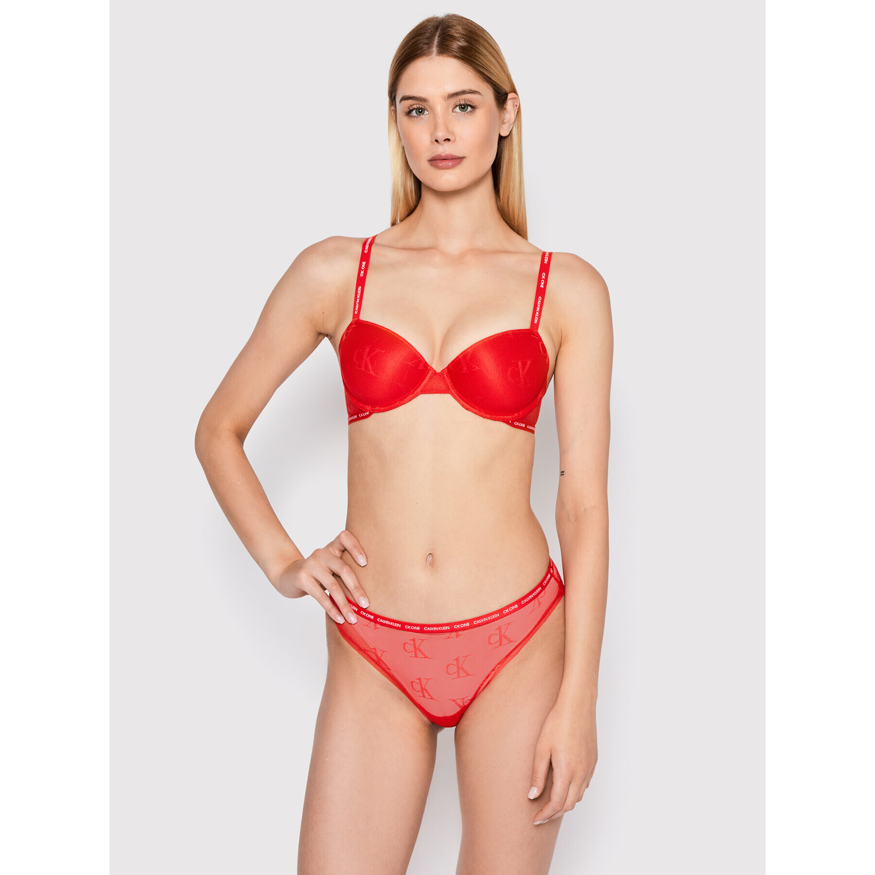 Calvin Klein Underwear Nedrček s kostjo 000QF6790E Rdeča - Pepit.si