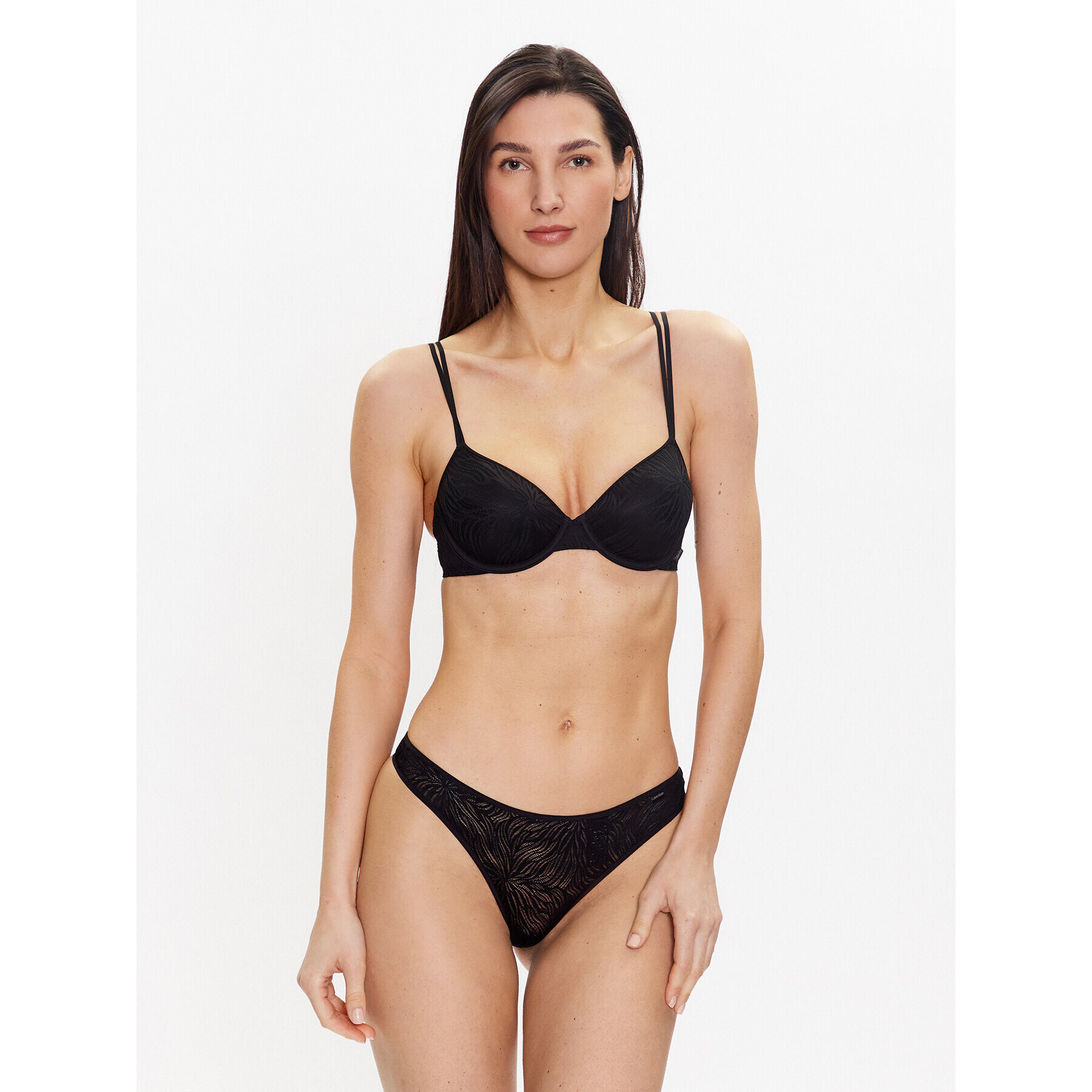 Calvin Klein Underwear Nedrček s kostjo 000QF6875E Črna - Pepit.si