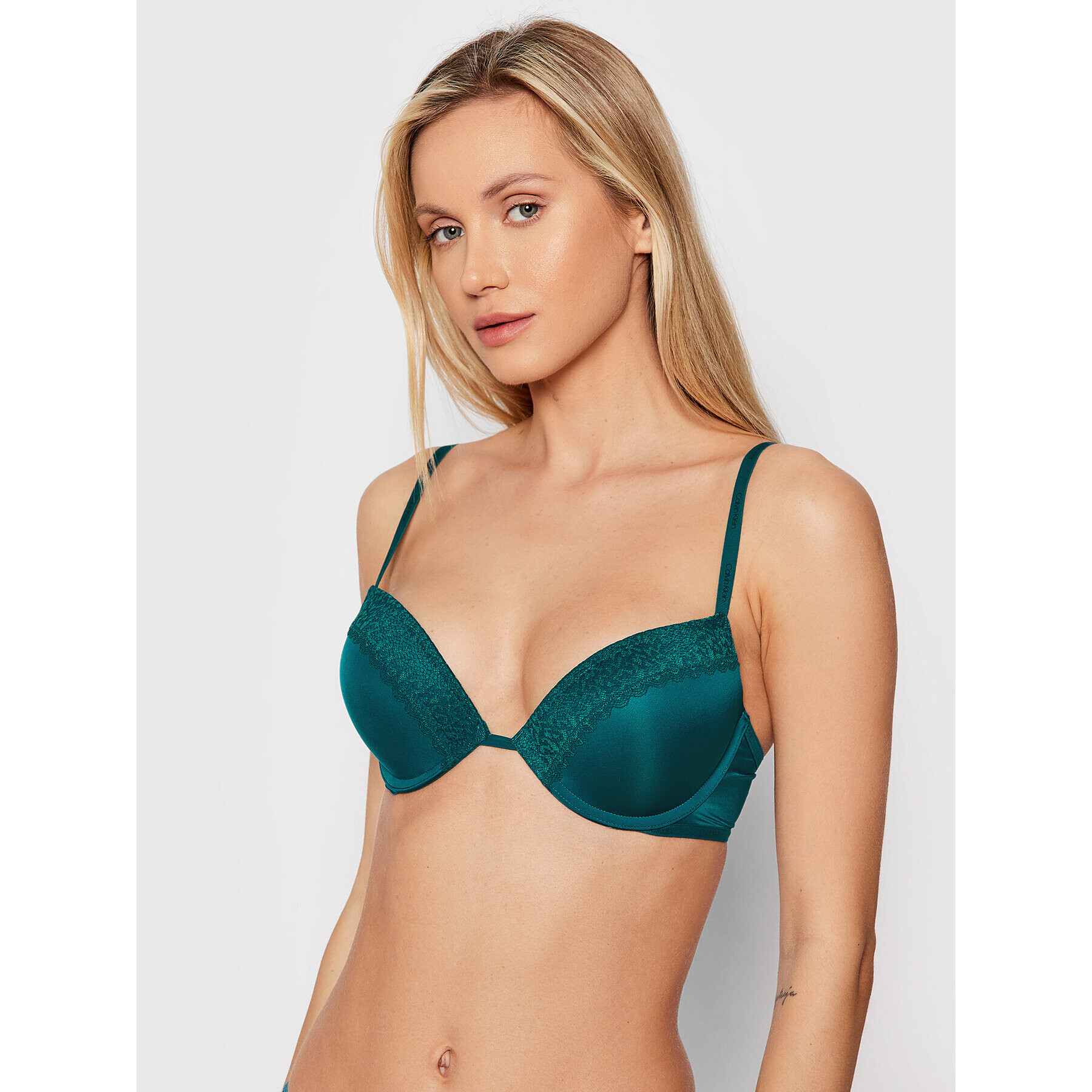 Calvin Klein Underwear Push-Up nedrček 000GF5145E Zelena - Pepit.si