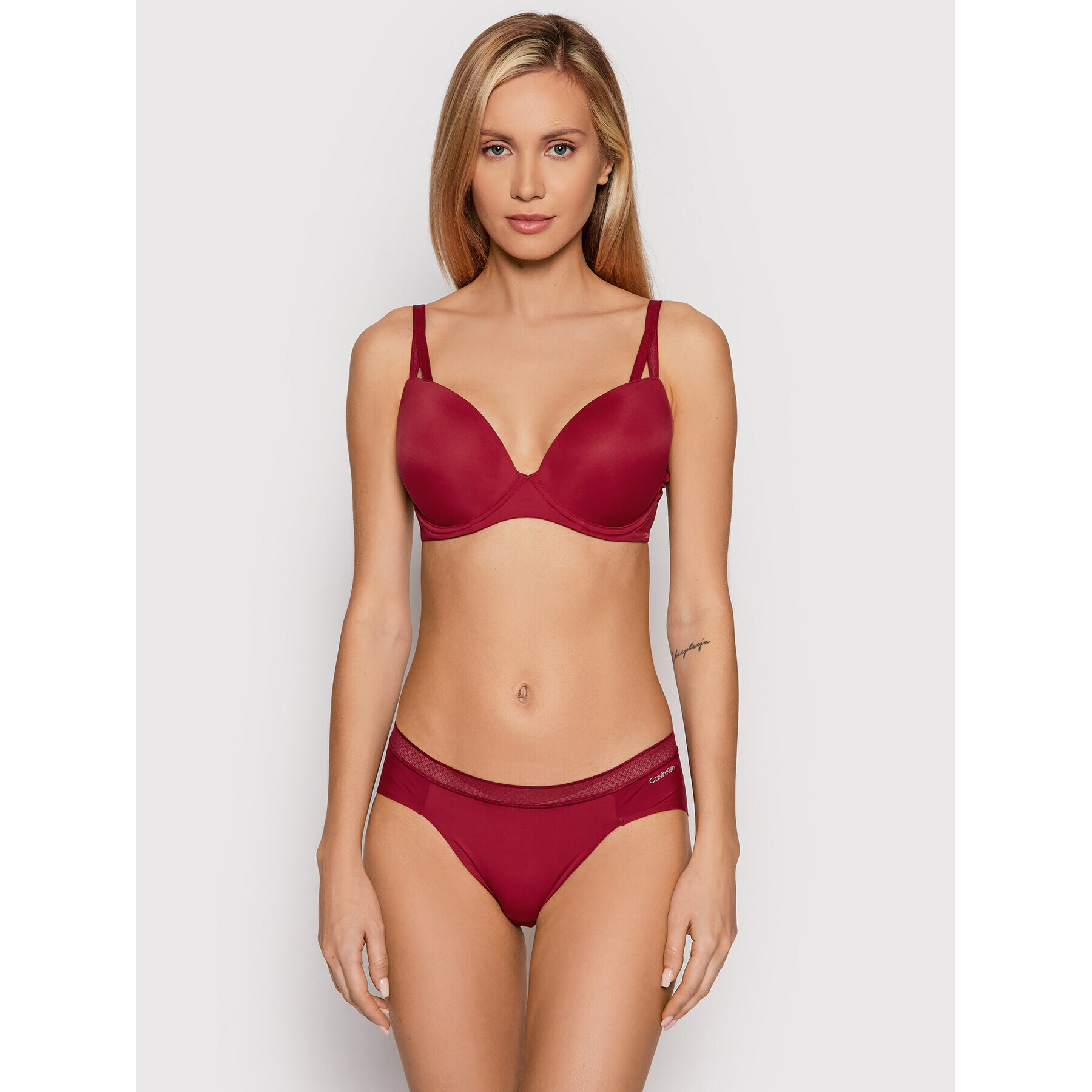 Calvin Klein Underwear Push-Up nedrček 000QF6016E Bordo rdeča - Pepit.si