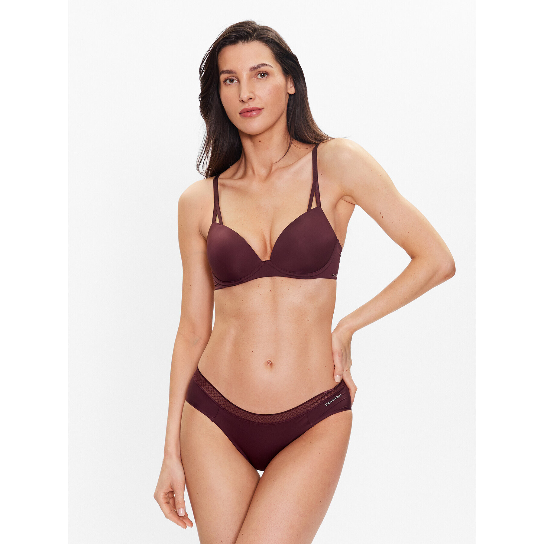 Calvin Klein Underwear Push-Up nedrček 000QF6016E Bordo rdeča - Pepit.si