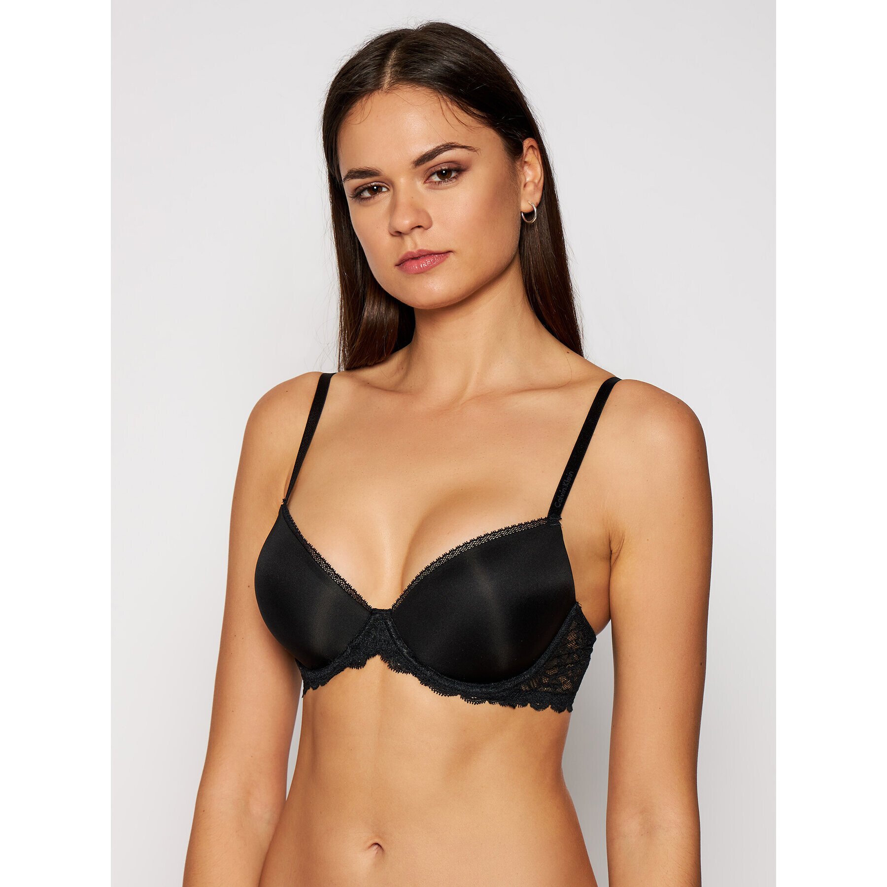 Calvin Klein Underwear Push-Up nedrček Seductive Comfort 000QF1444E Črna - Pepit.si