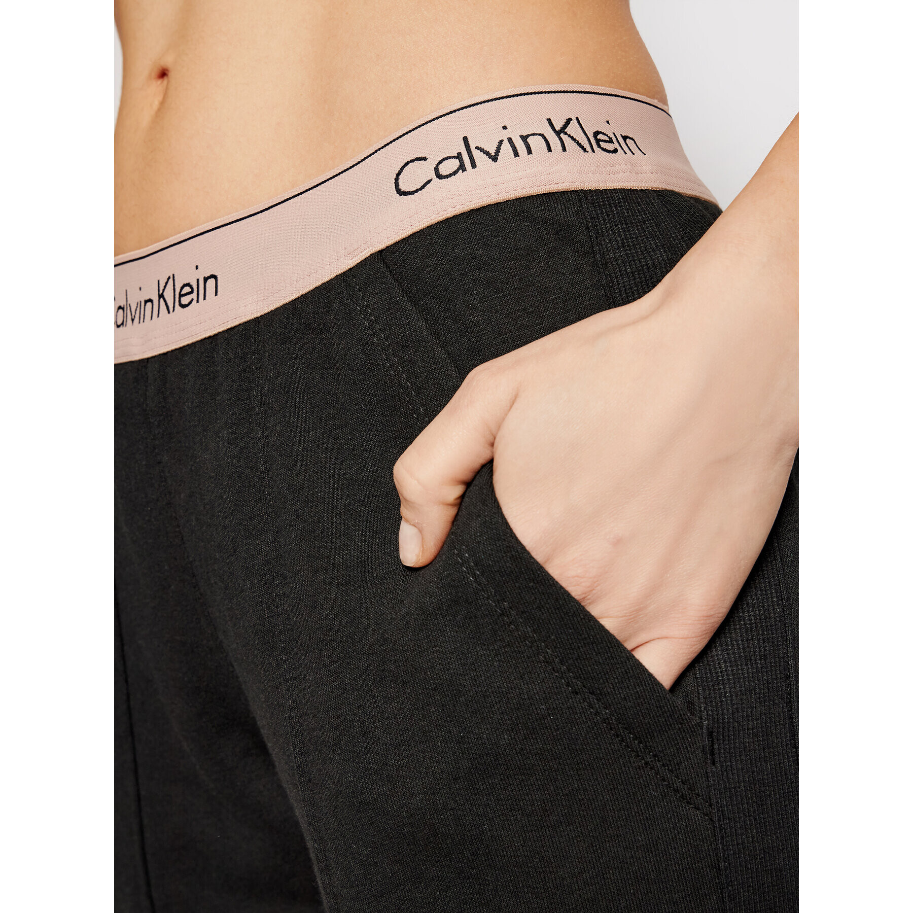 Calvin Klein Underwear Spodnji del trenirke 000QS6148E Črna Regular Fit - Pepit.si