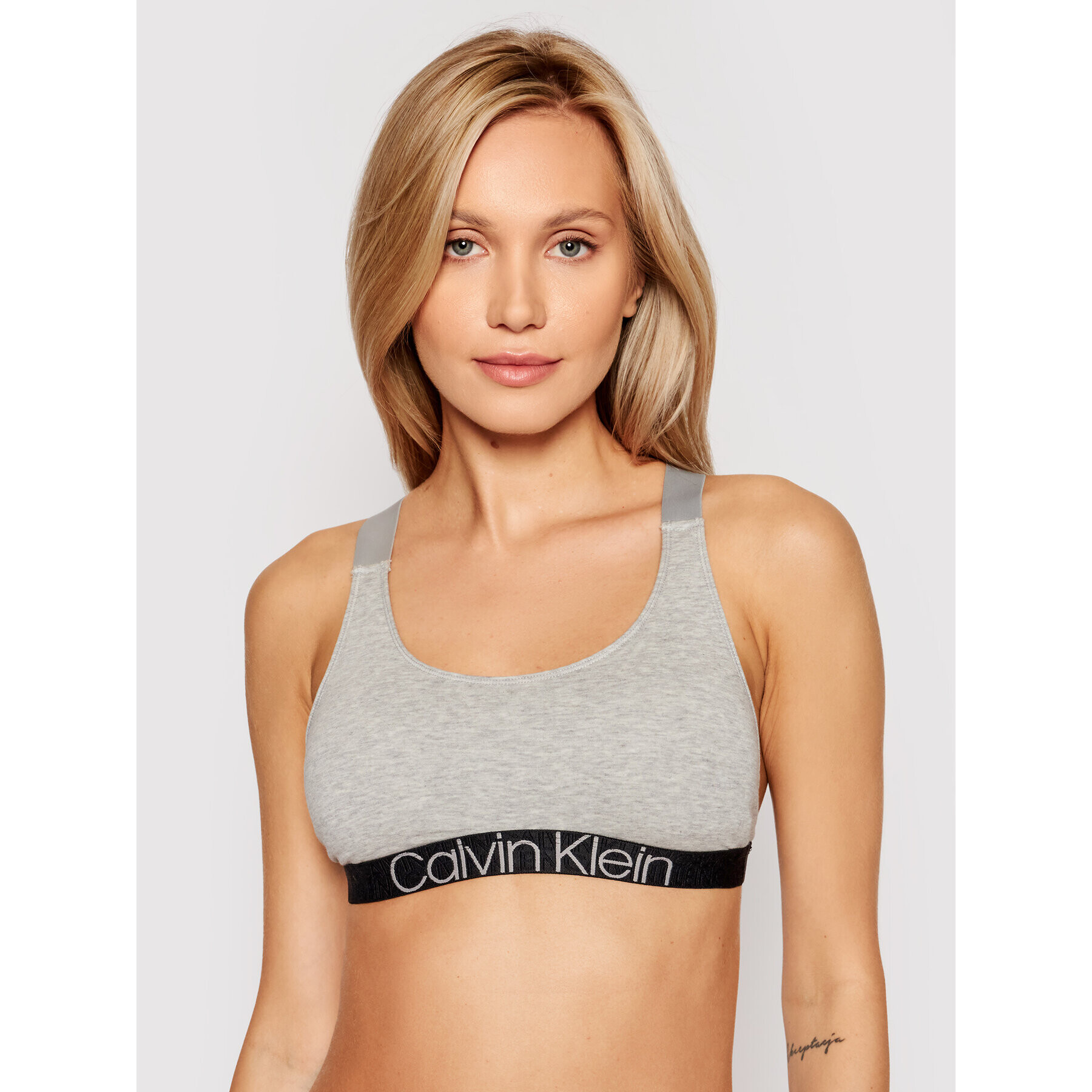 Calvin Klein Underwear Top nedrček 000QF6576E Siva - Pepit.si