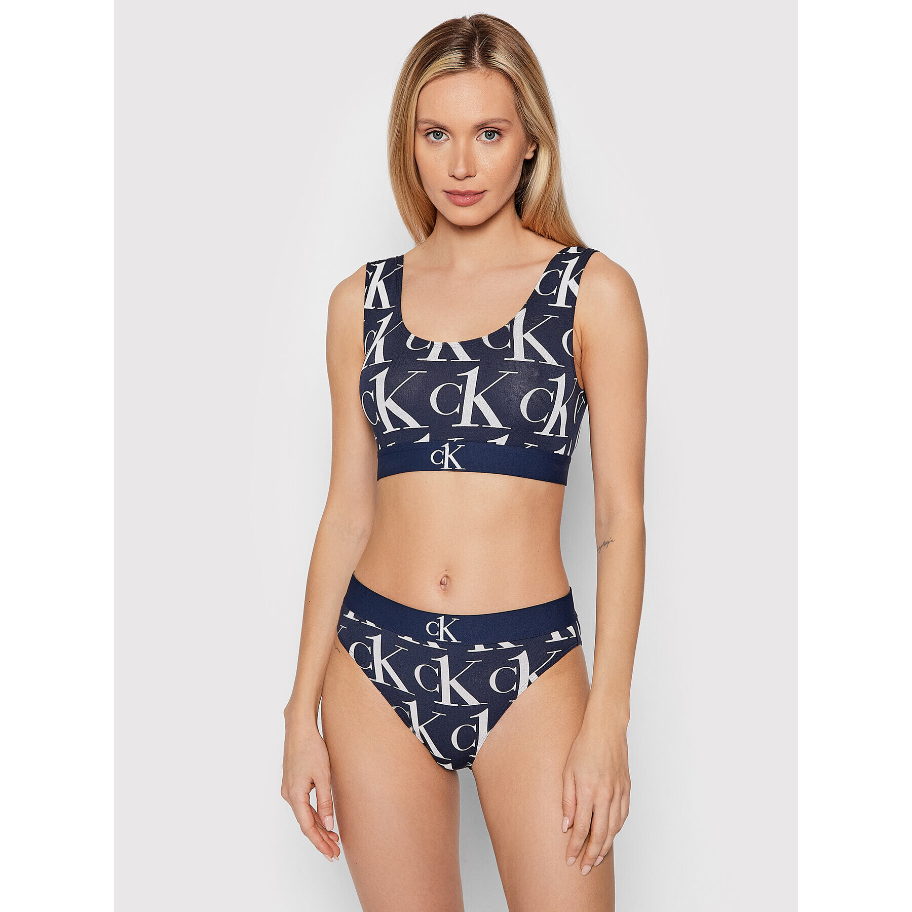 Calvin Klein Underwear Top nedrček 000QF6669E Mornarsko modra - Pepit.si