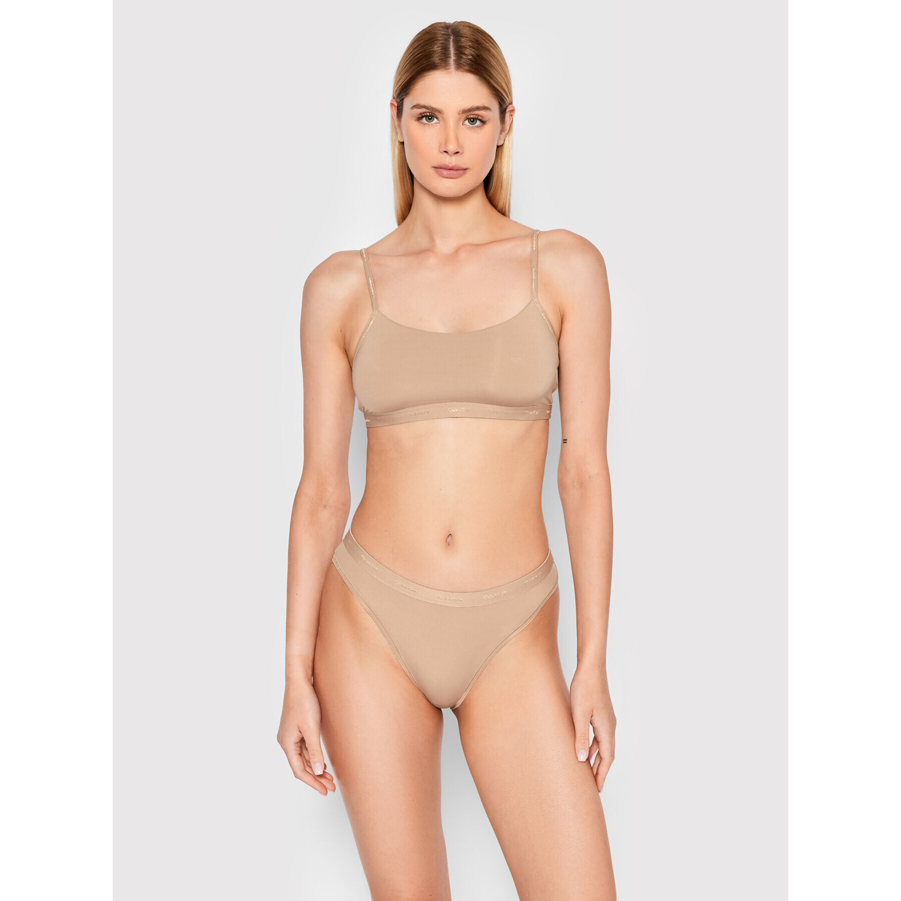 Calvin Klein Underwear Top nedrček 000QF6757E Bež - Pepit.si