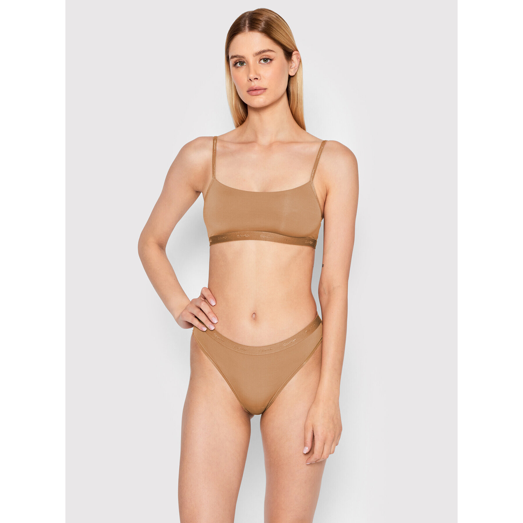 Calvin Klein Underwear Top nedrček 000QF6757E Rjava - Pepit.si