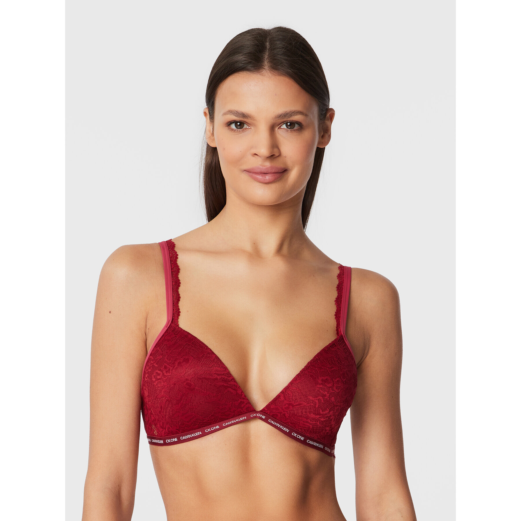 Calvin Klein Underwear Trikotni nedrček 000QF6199E Bordo rdeča - Pepit.si