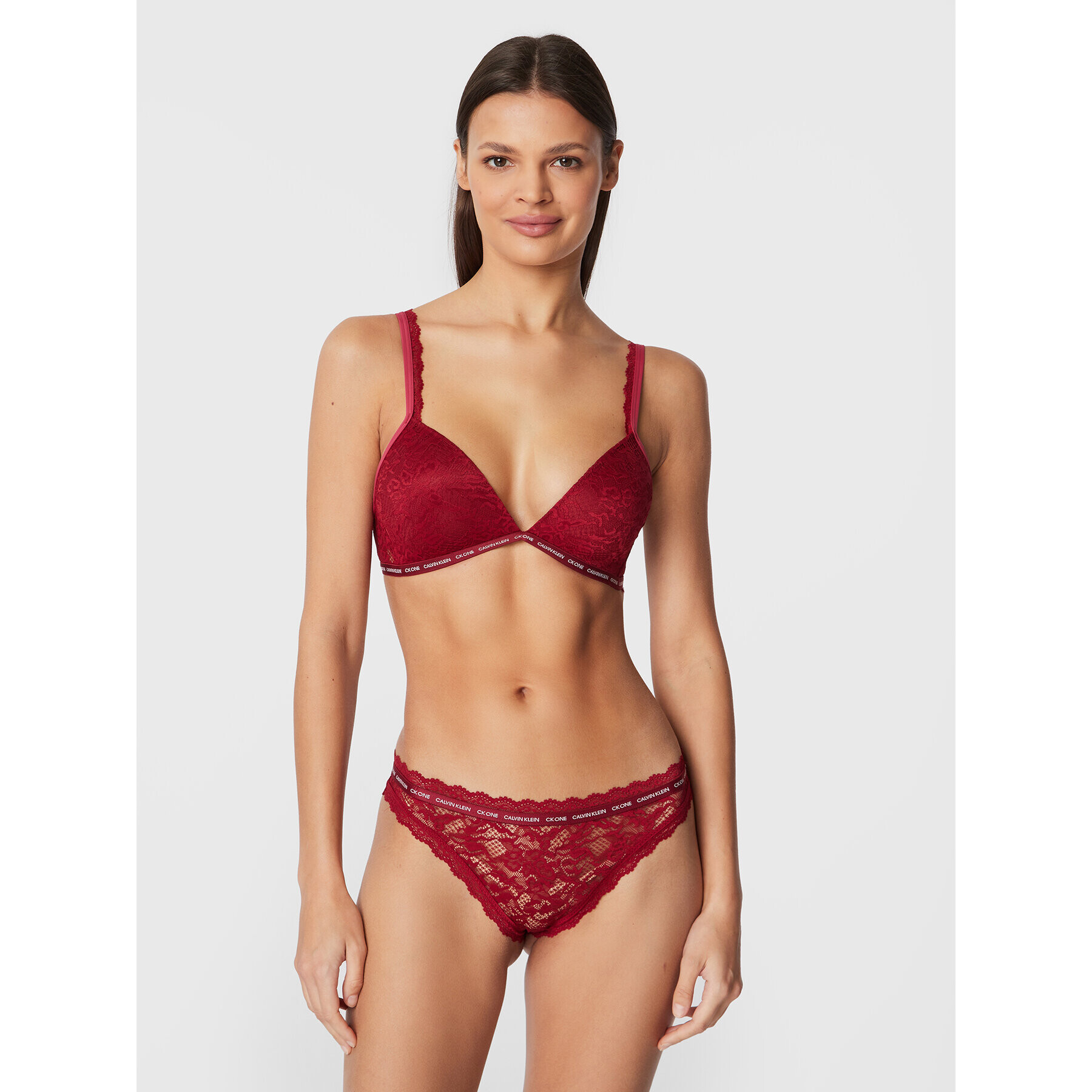 Calvin Klein Underwear Trikotni nedrček 000QF6199E Bordo rdeča - Pepit.si