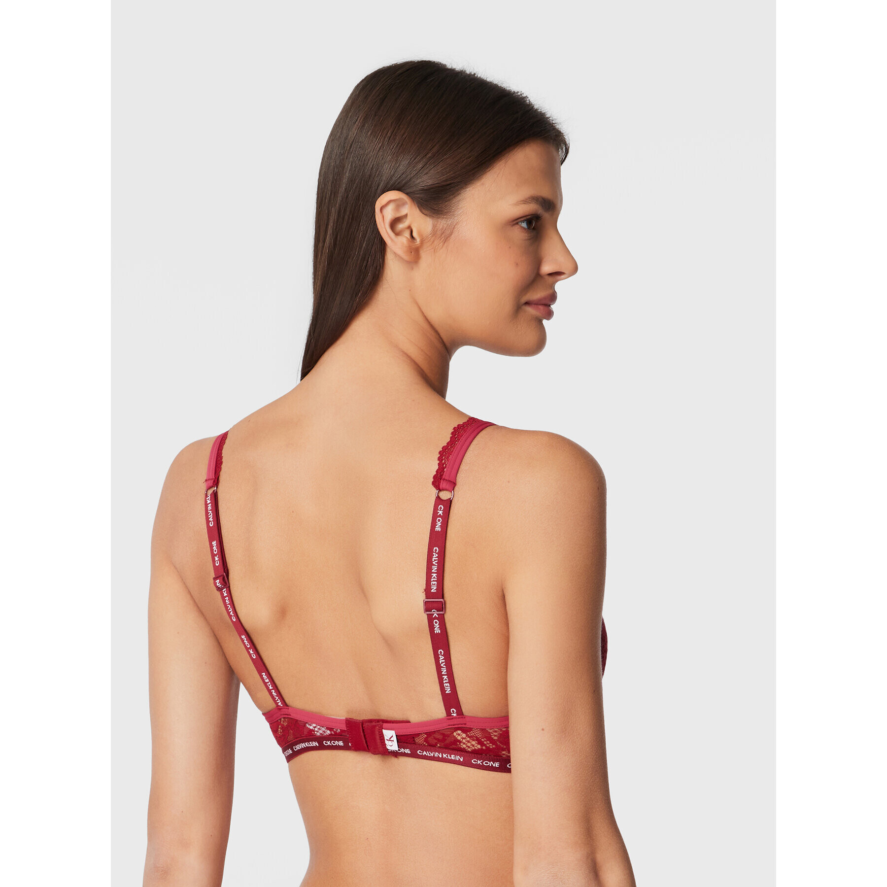 Calvin Klein Underwear Trikotni nedrček 000QF6199E Bordo rdeča - Pepit.si