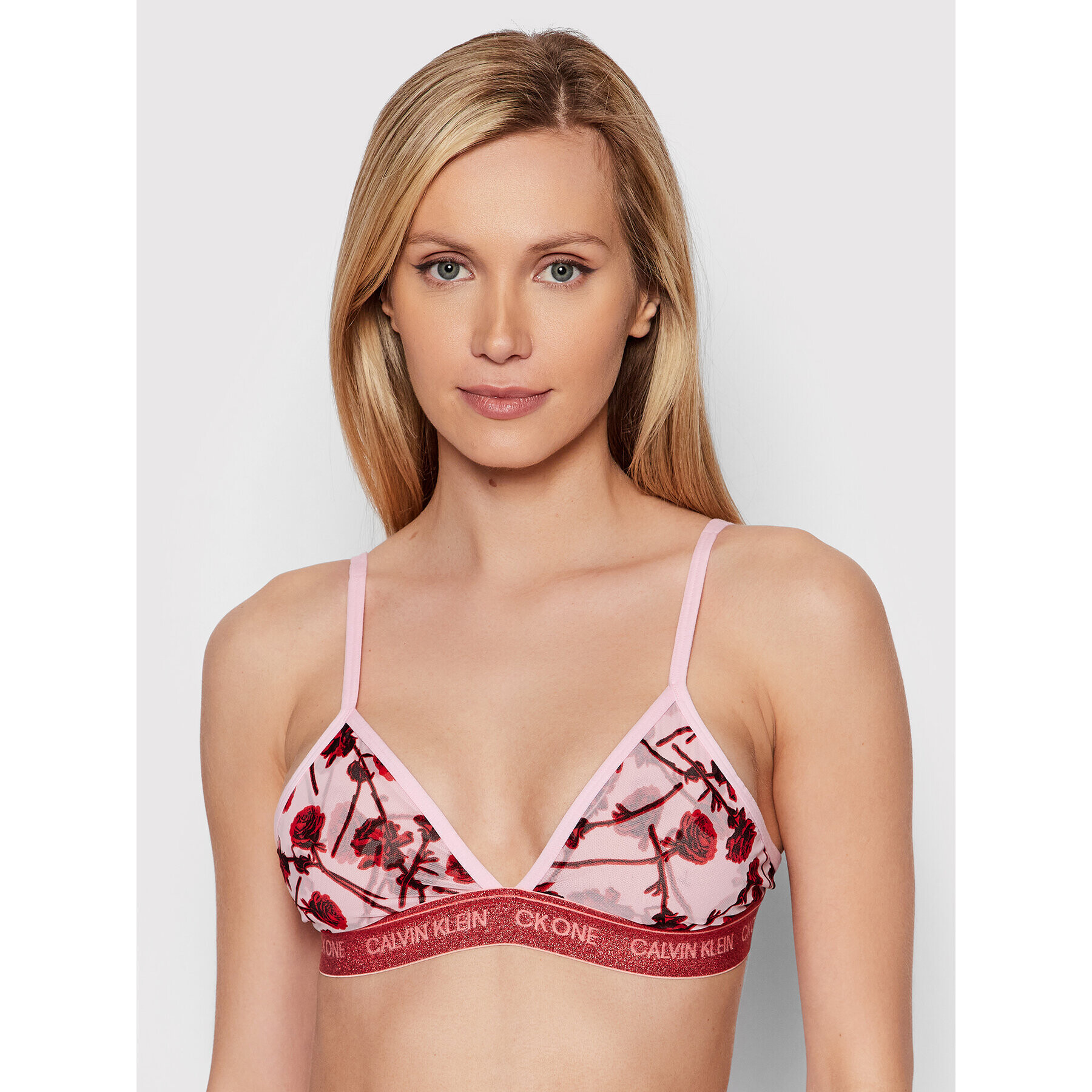 Calvin Klein Underwear Trikotni nedrček 000QF6690E Roza - Pepit.si