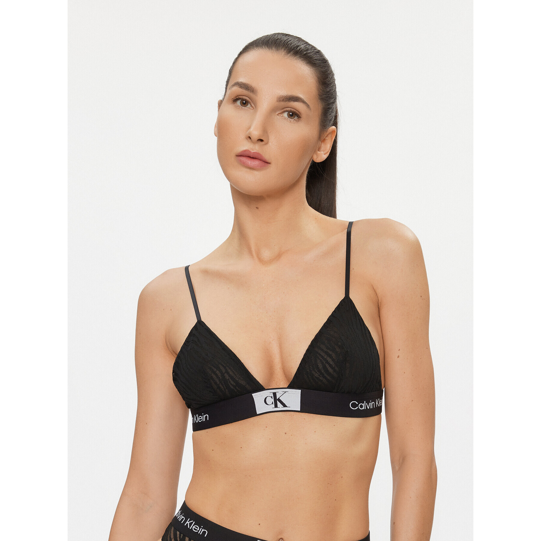 Calvin Klein Underwear Trikotni nedrček 000QF7377E Črna - Pepit.si