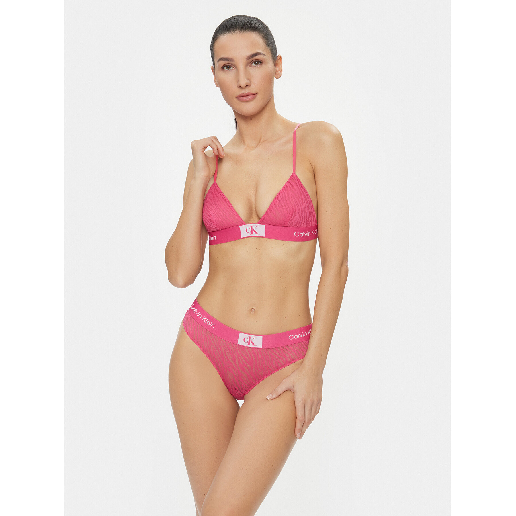 Calvin Klein Underwear Trikotni nedrček 000QF7377E Roza - Pepit.si