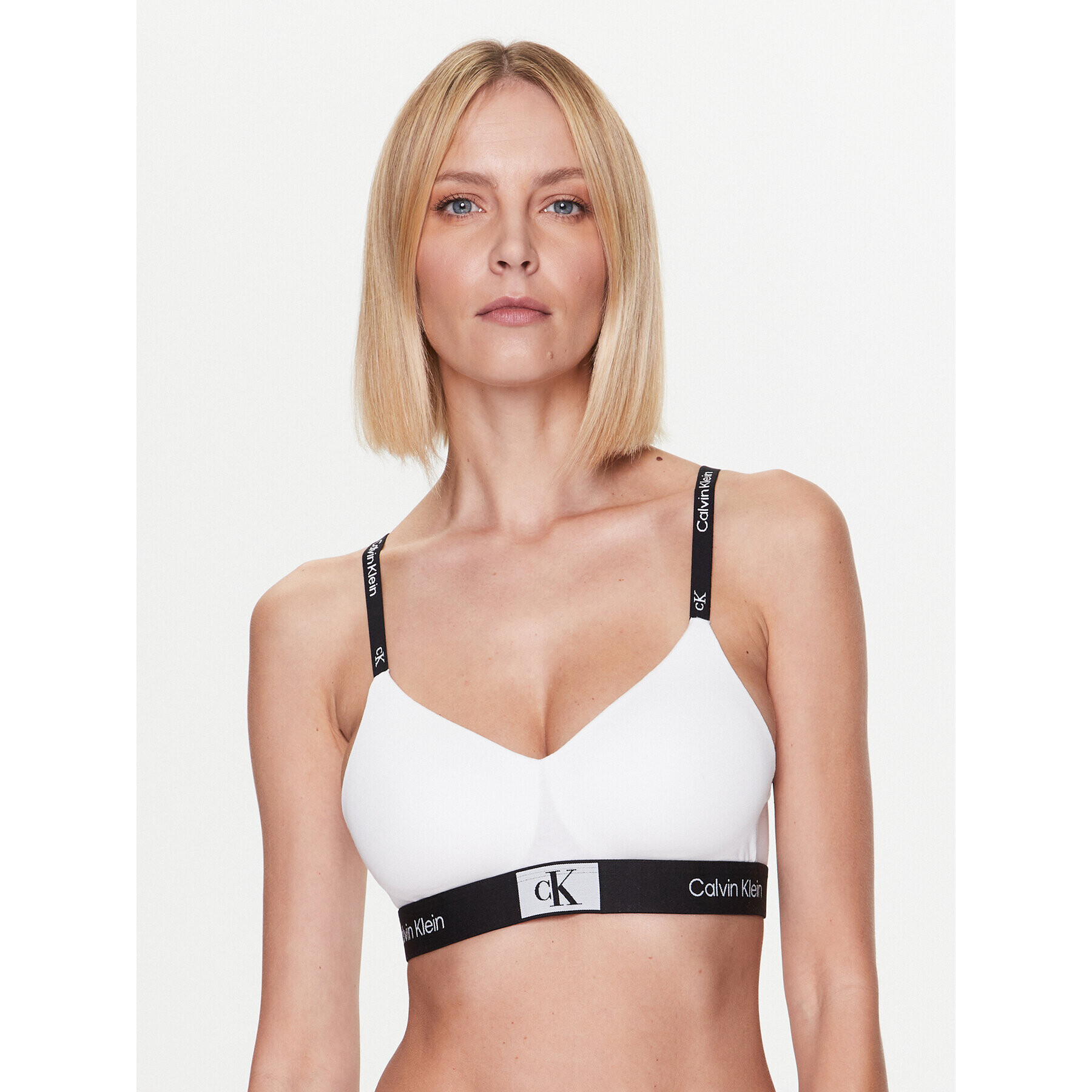 Calvin Klein Underwear Trikotni nedrček Light Lined 000QF7218E Bela - Pepit.si