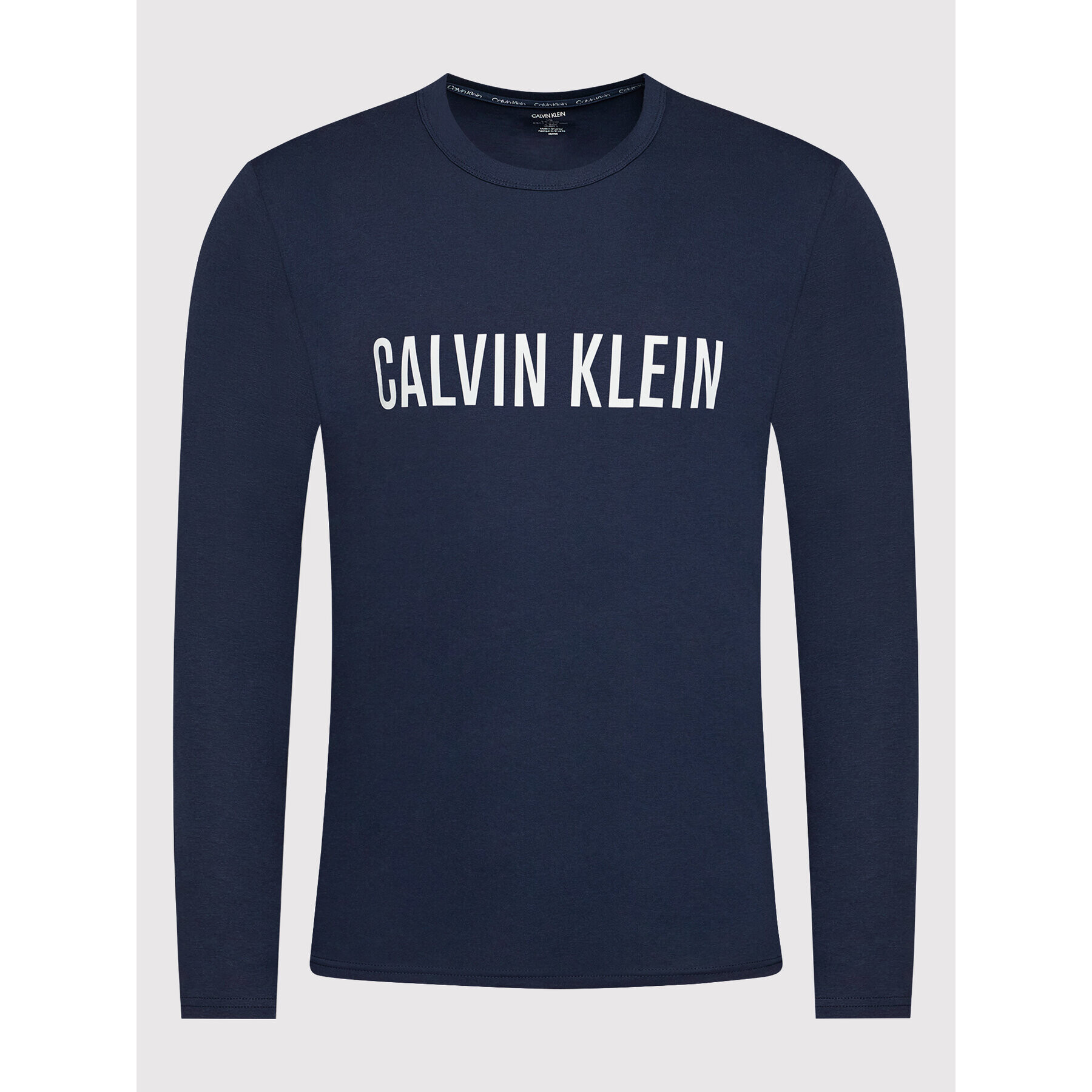 Calvin Klein Underwear Zgornji del pižame Crew 000NM1958E Mornarsko modra Regular Fit - Pepit.si