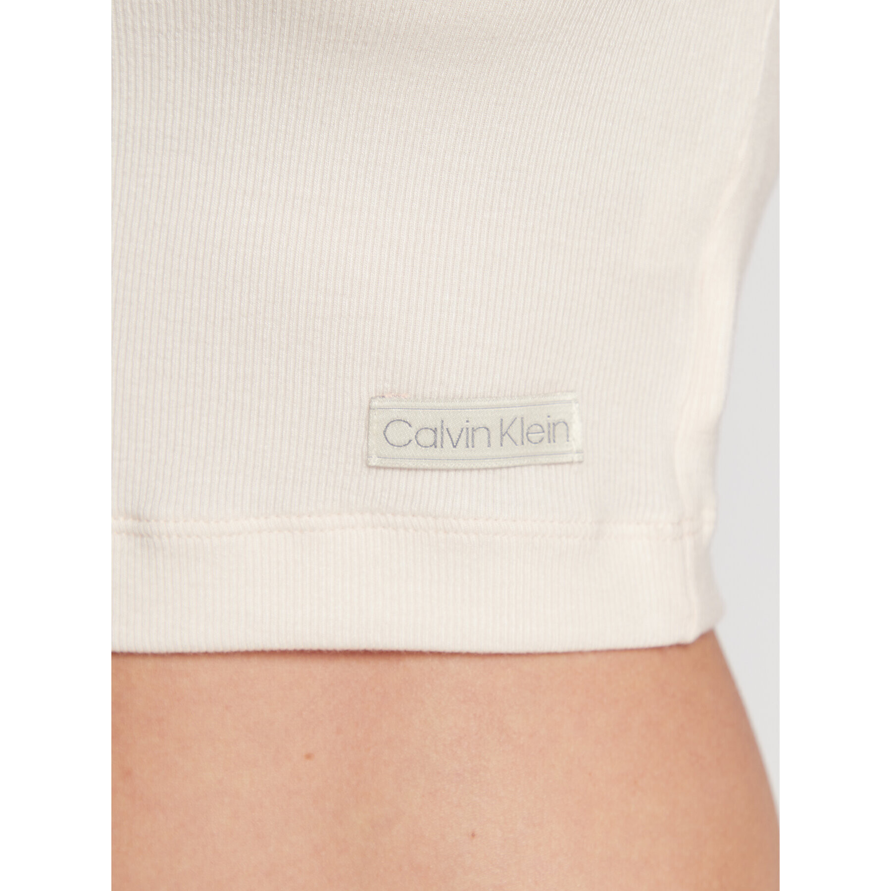 Calvin Klein Underwear Zgornji del pižame Tank 000QS6648E Bež Slim Fit - Pepit.si