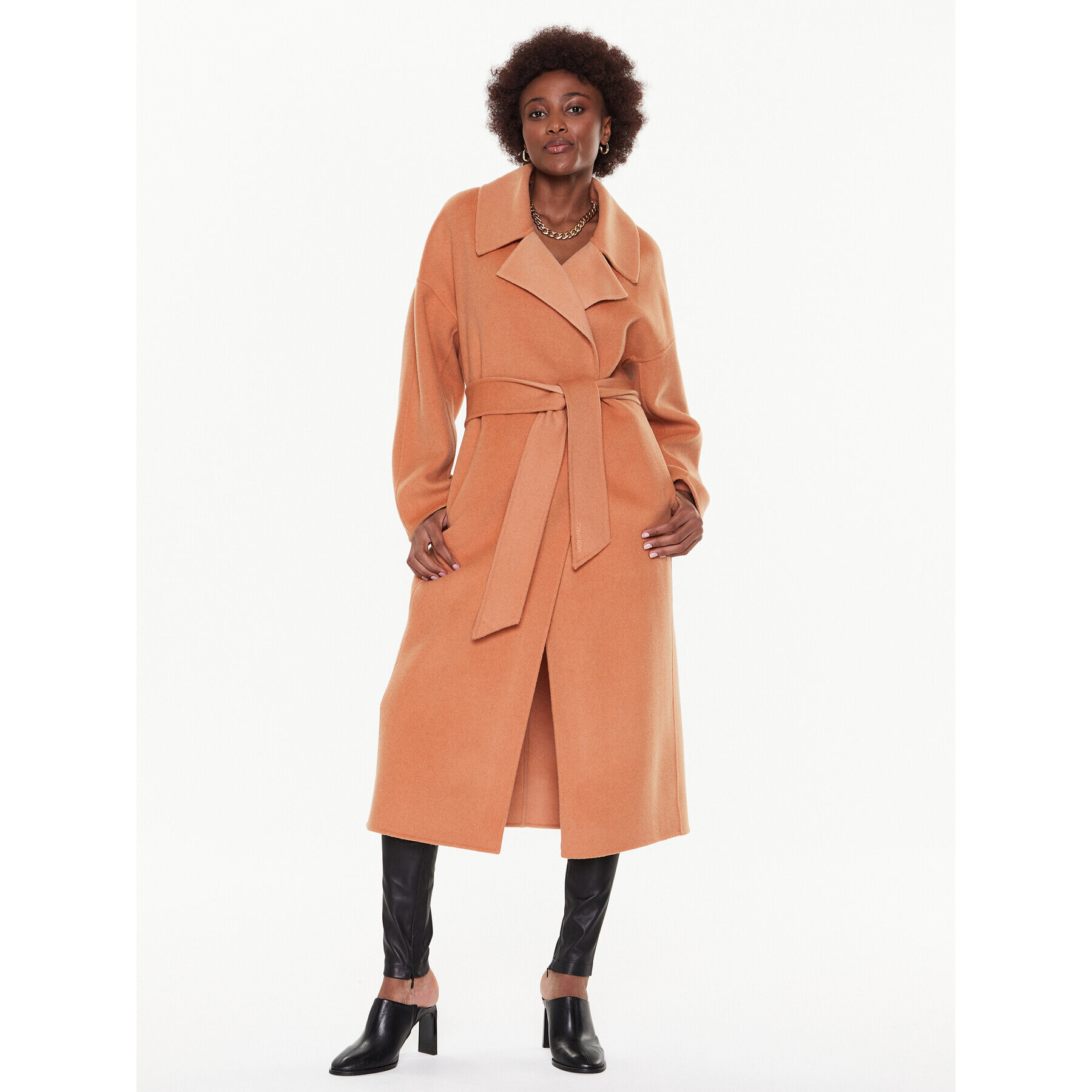 Calvin Klein Volneni plašč K20K205006 Oranžna Oversize - Pepit.si