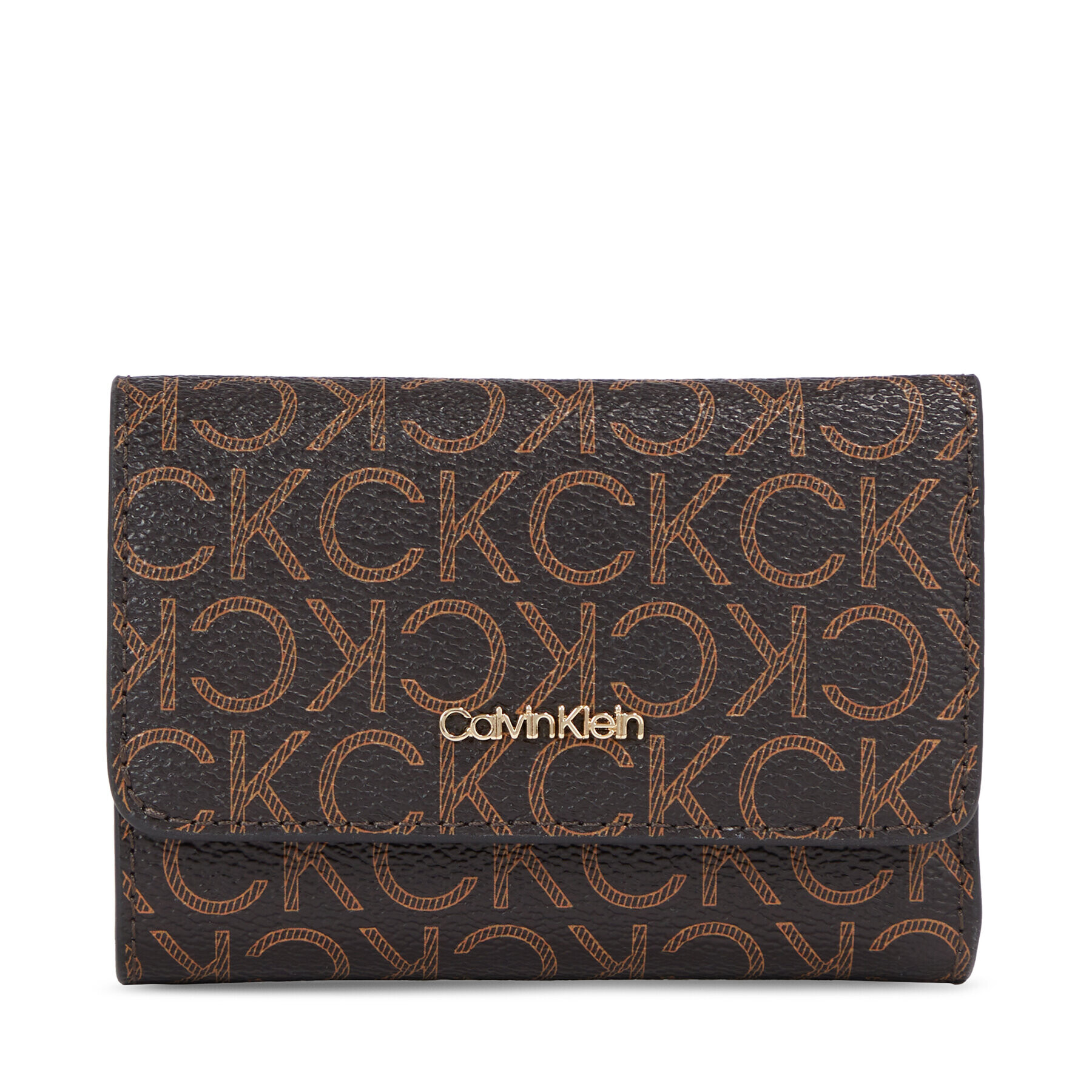 Calvin Klein Ženska denarnica Ck Must Trifold Sm-Mono K60K611324 Rjava - Pepit.si