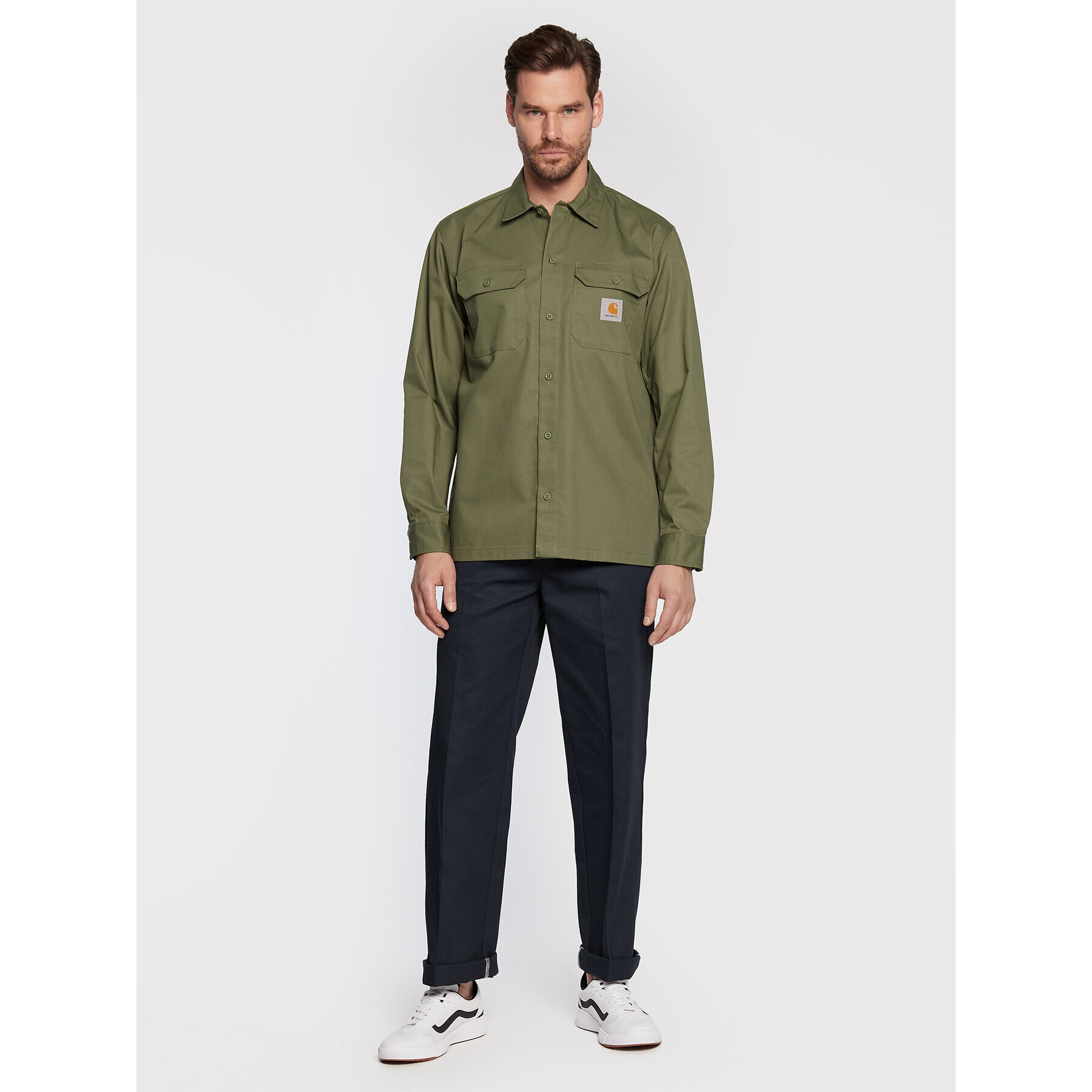 Carhartt WIP Srajca Master I027579 Zelena Regular Fit - Pepit.si