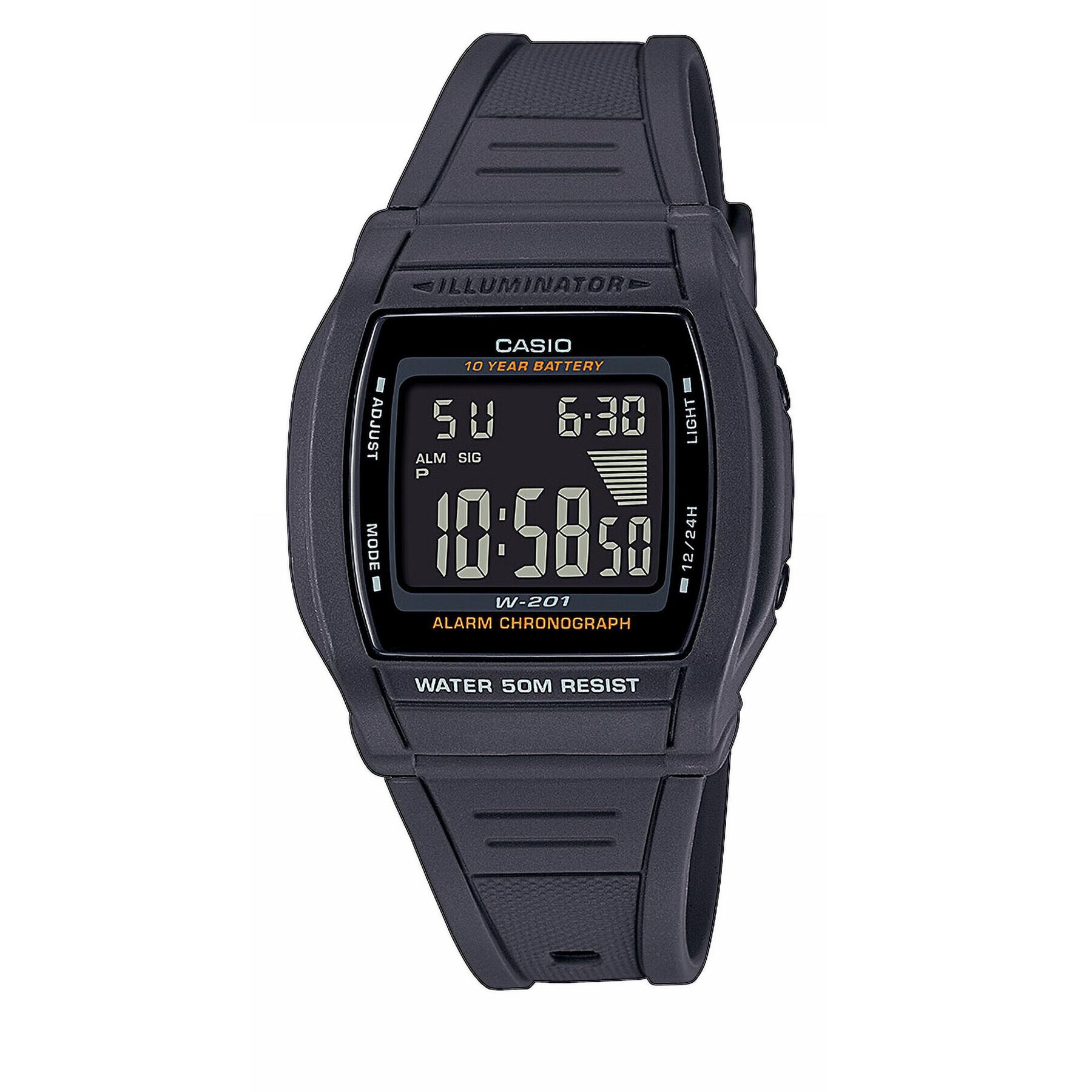 Casio Ročna ura Digital W-201-1BVEG Črna - Pepit.si