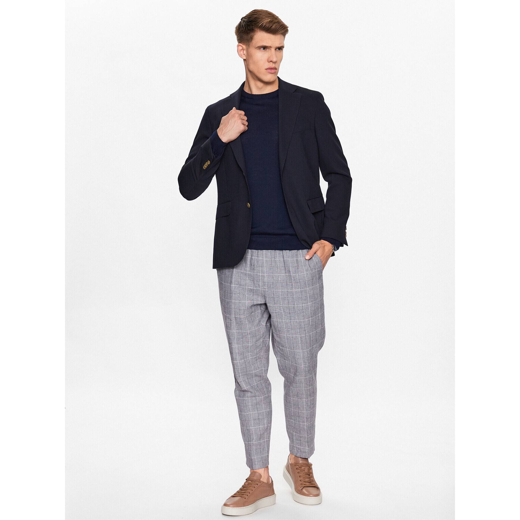 Casual Friday Pulover 20504485 Mornarsko modra Slim Fit - Pepit.si