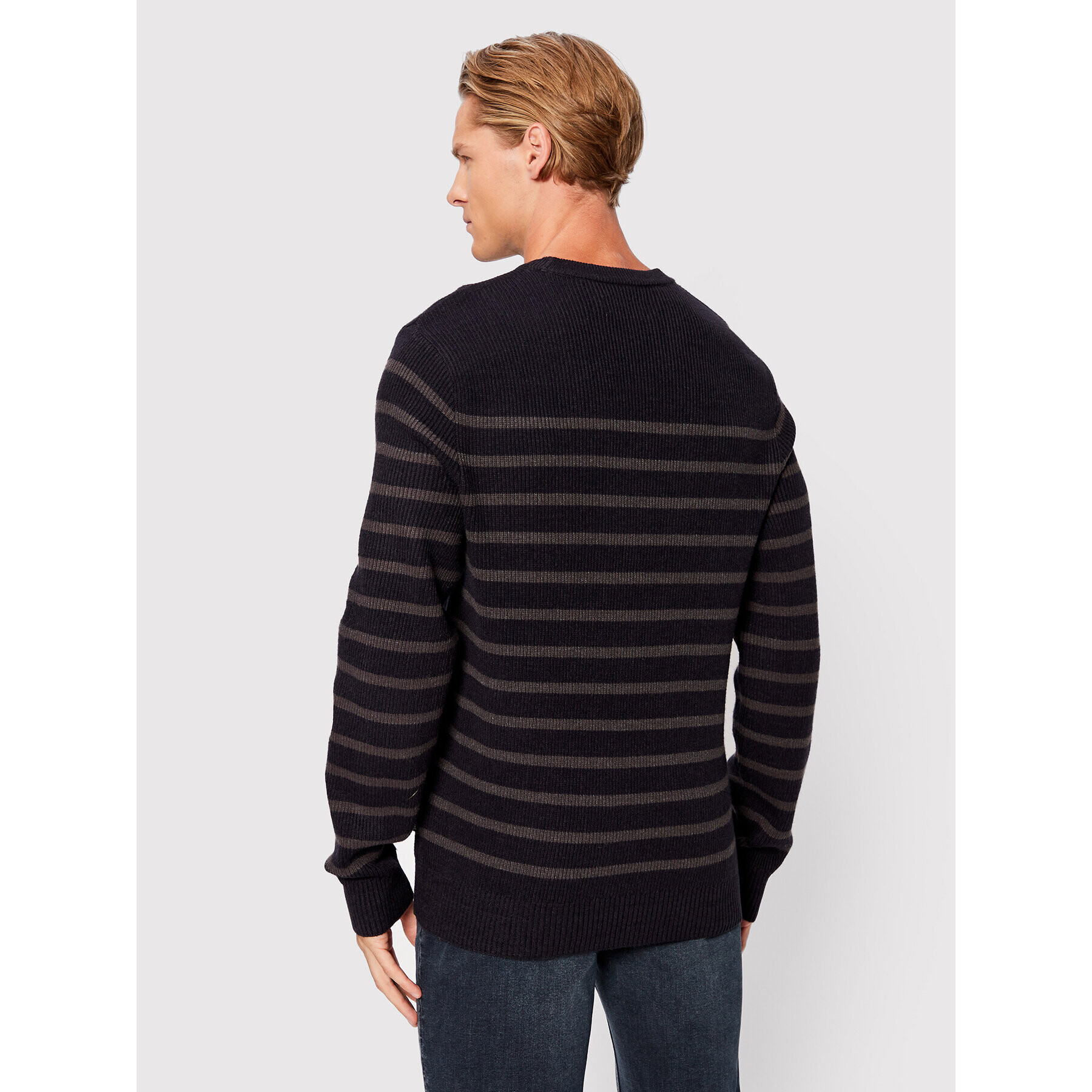 Casual Friday Pulover Karl Striped 20504400 Mornarsko modra Regular Fit - Pepit.si