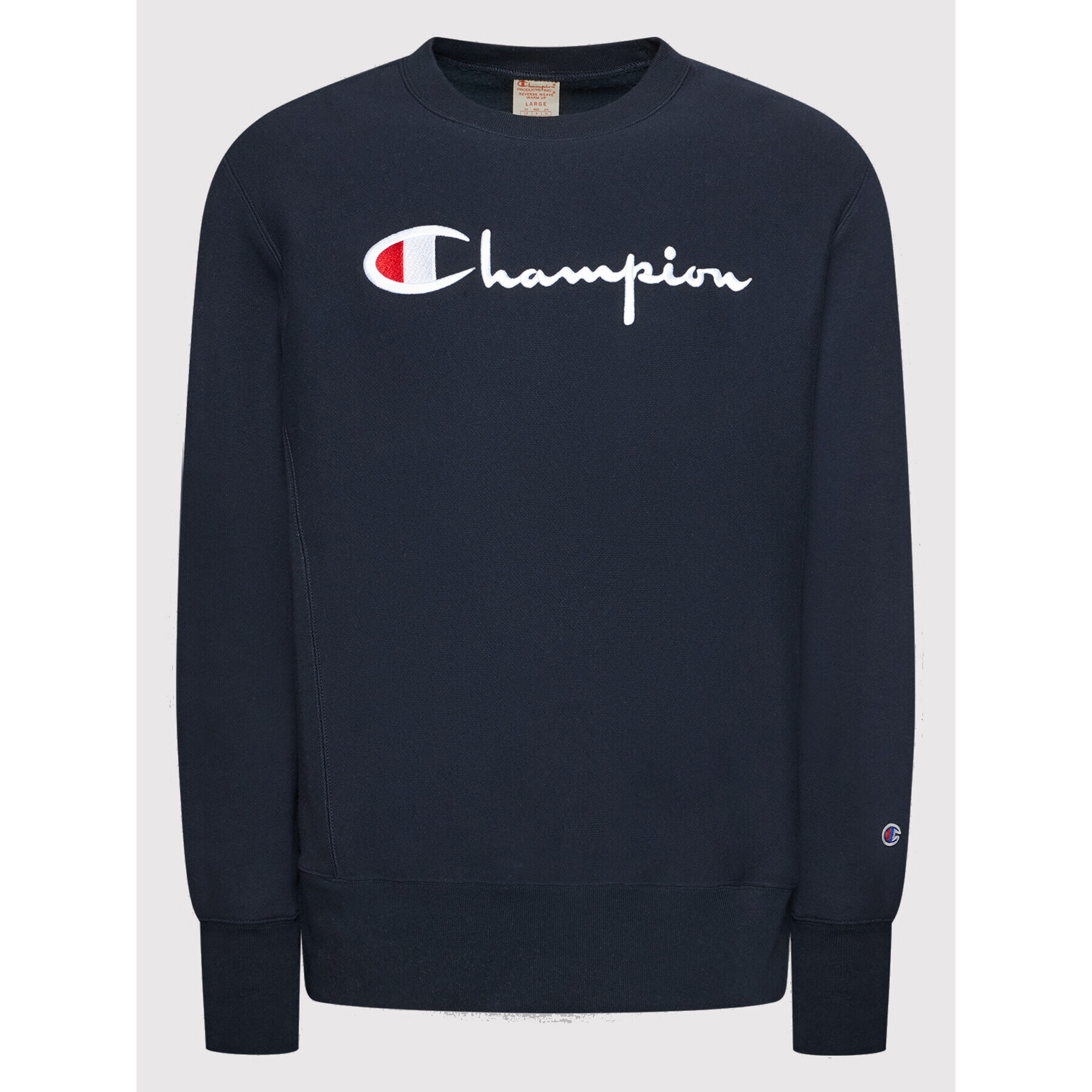 Champion Jopa Embroidered Script Logo Reverse Weave 216539 Mornarsko modra Regular Fit - Pepit.si