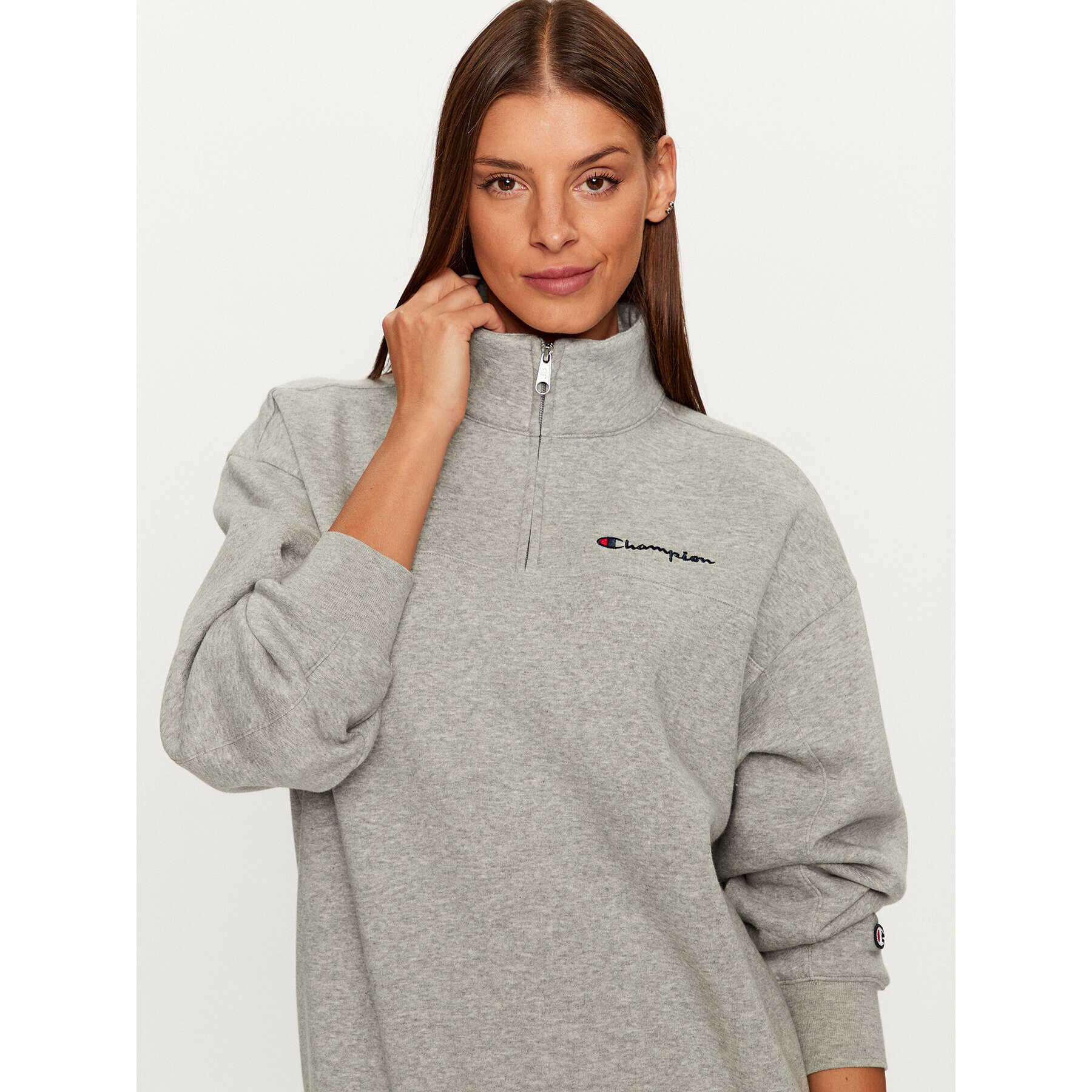 Champion Jopa Half Zip Sweatshirt 116590 Siva Oversize - Pepit.si