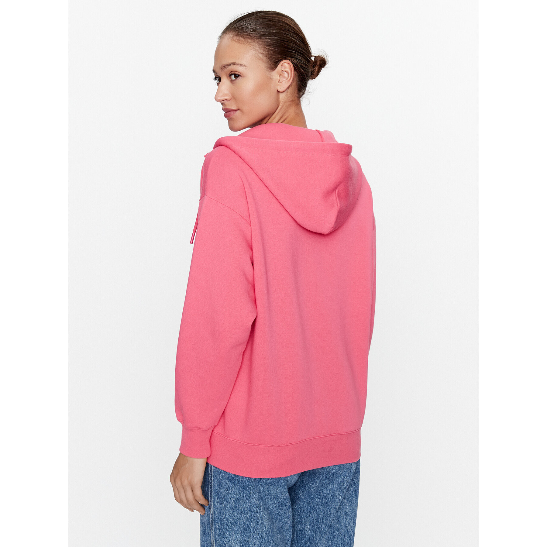 Champion Jopa Hooded Half Zip Sweatshirt 116581 Roza Oversize - Pepit.si