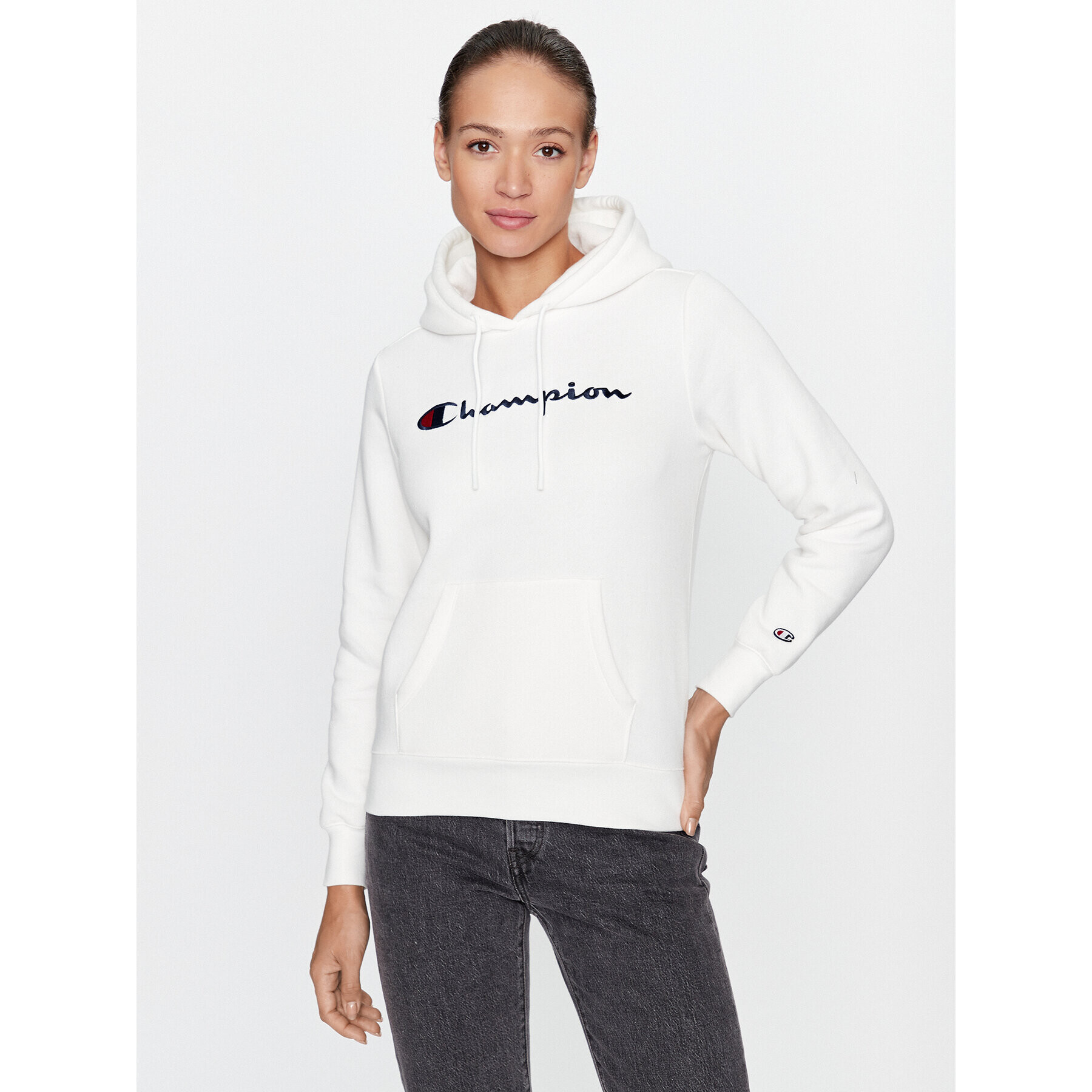 Champion Jopa Hooded Sweatshirt 116579 Écru Regular Fit - Pepit.si