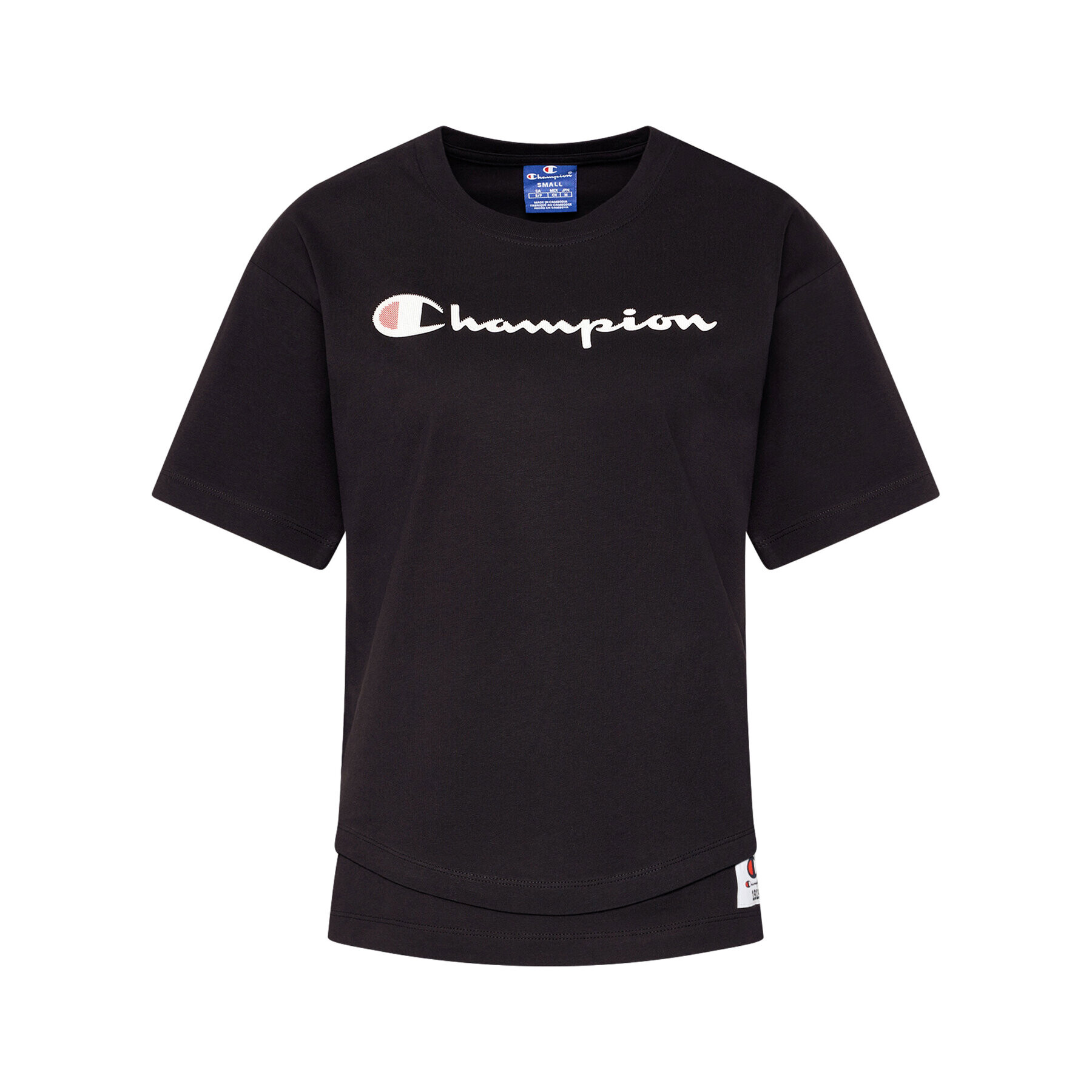 Champion Majica Athletic 113140 Črna Custom Fit - Pepit.si