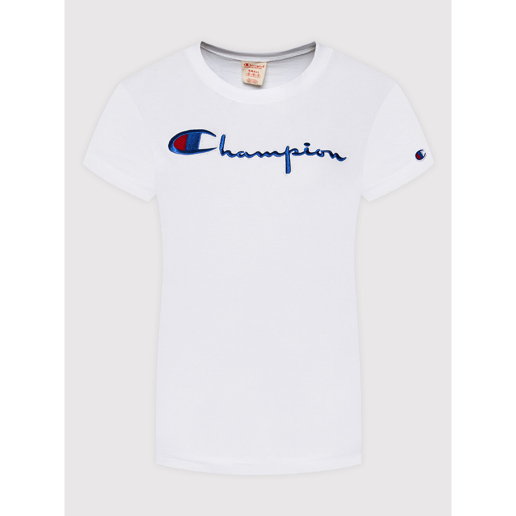 Champion Majica Big Logo Crew Neck 114128 Bela Regular Fit - Pepit.si