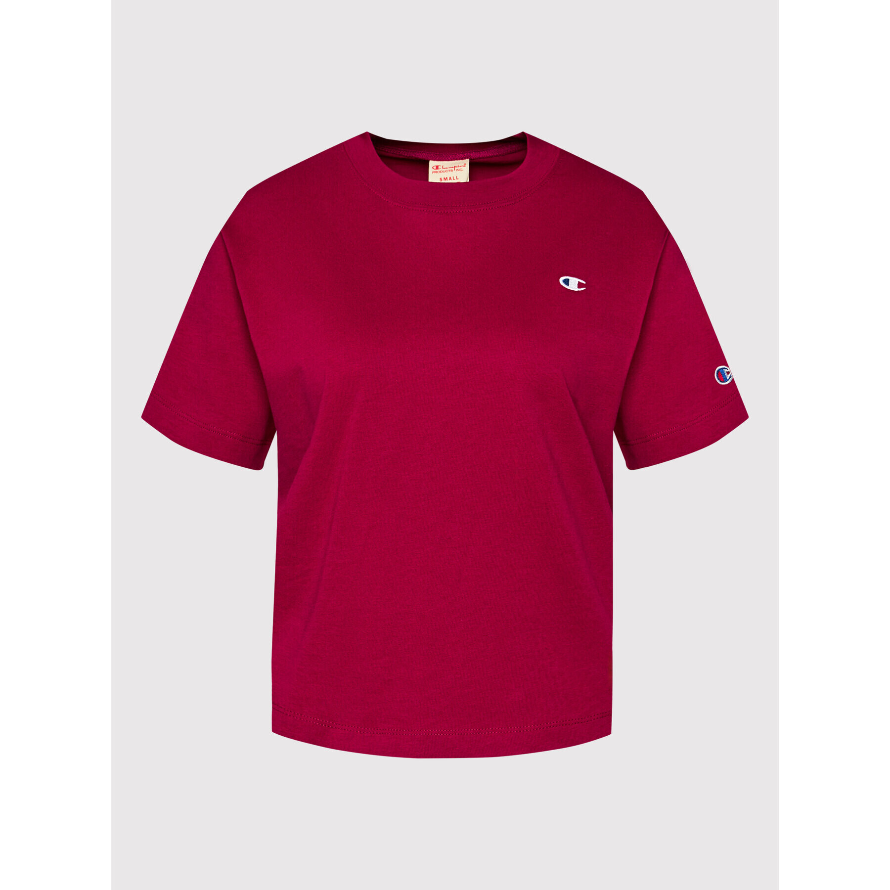 Champion Majica C Logo Cropped 114129 Bordo rdeča Custom Fit - Pepit.si