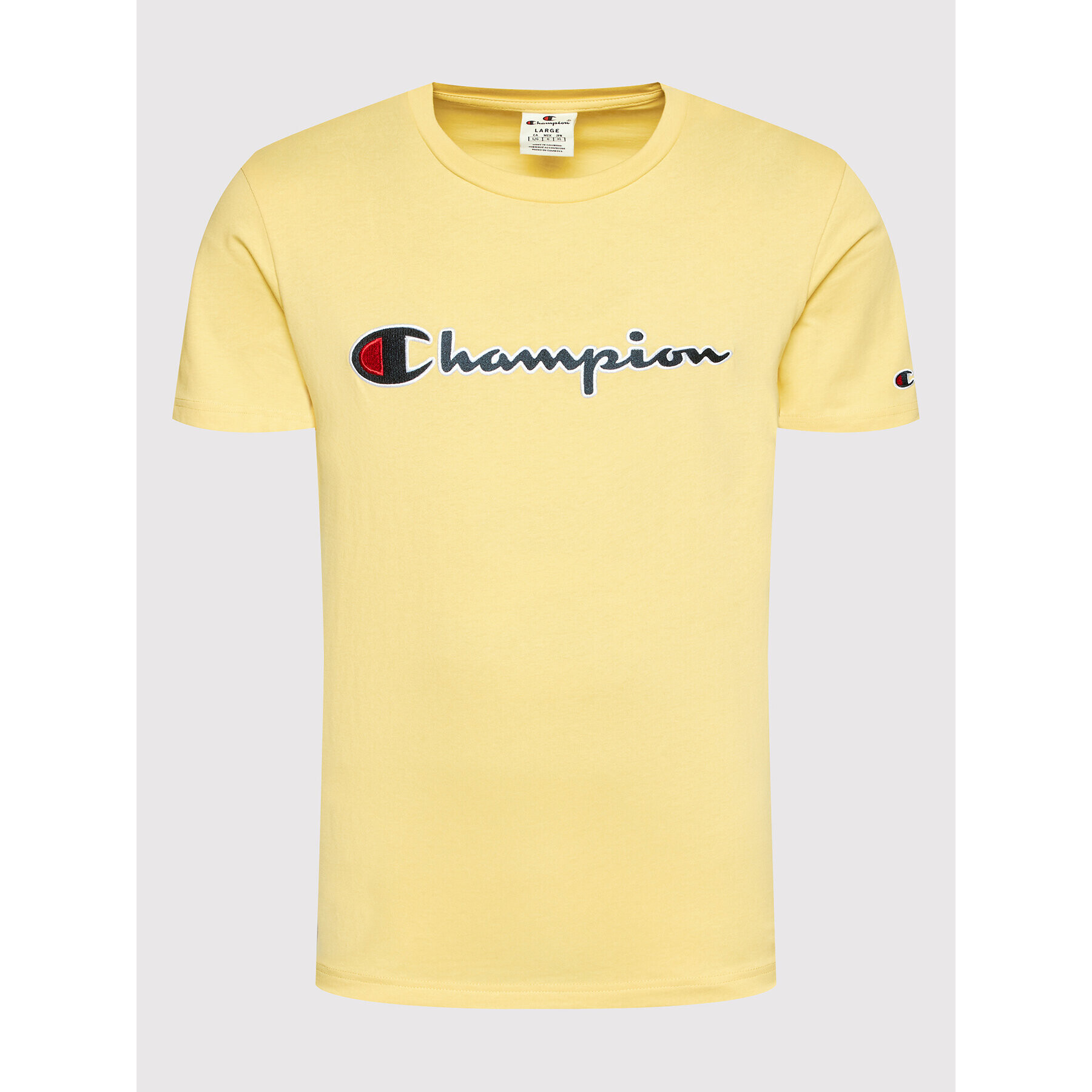 Champion Majica Embroidered 217814 Rumena Regular Fit - Pepit.si