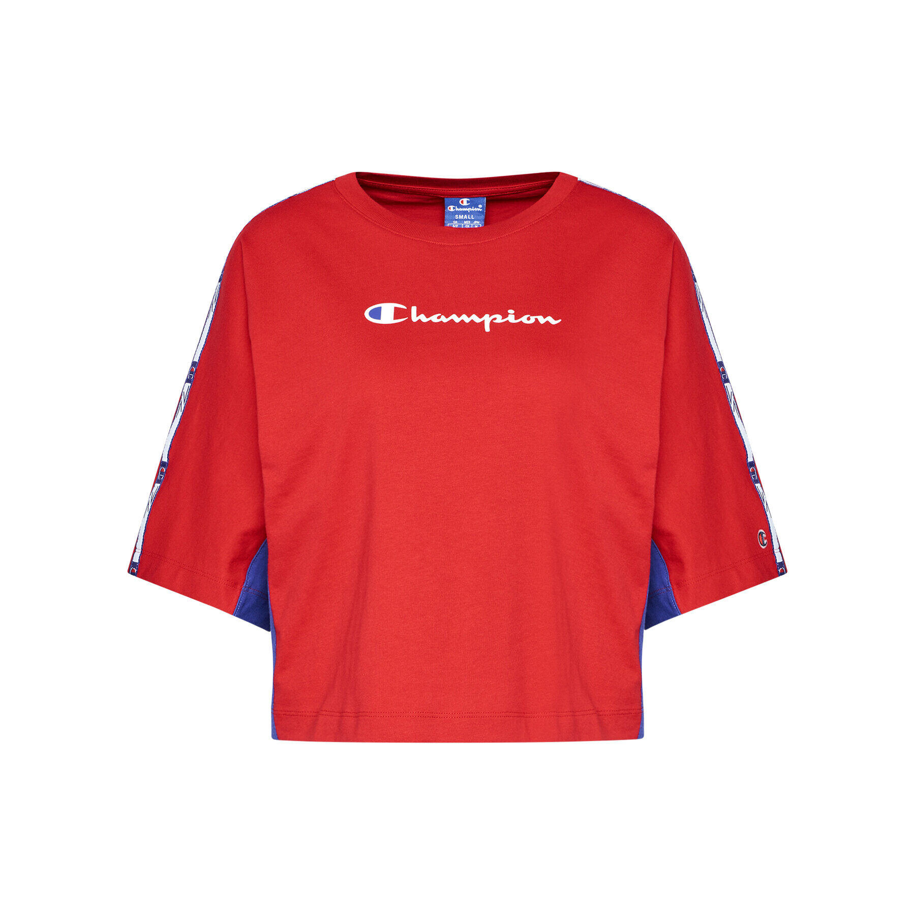 Champion Majica Logo 113345 Rdeča Oversize - Pepit.si