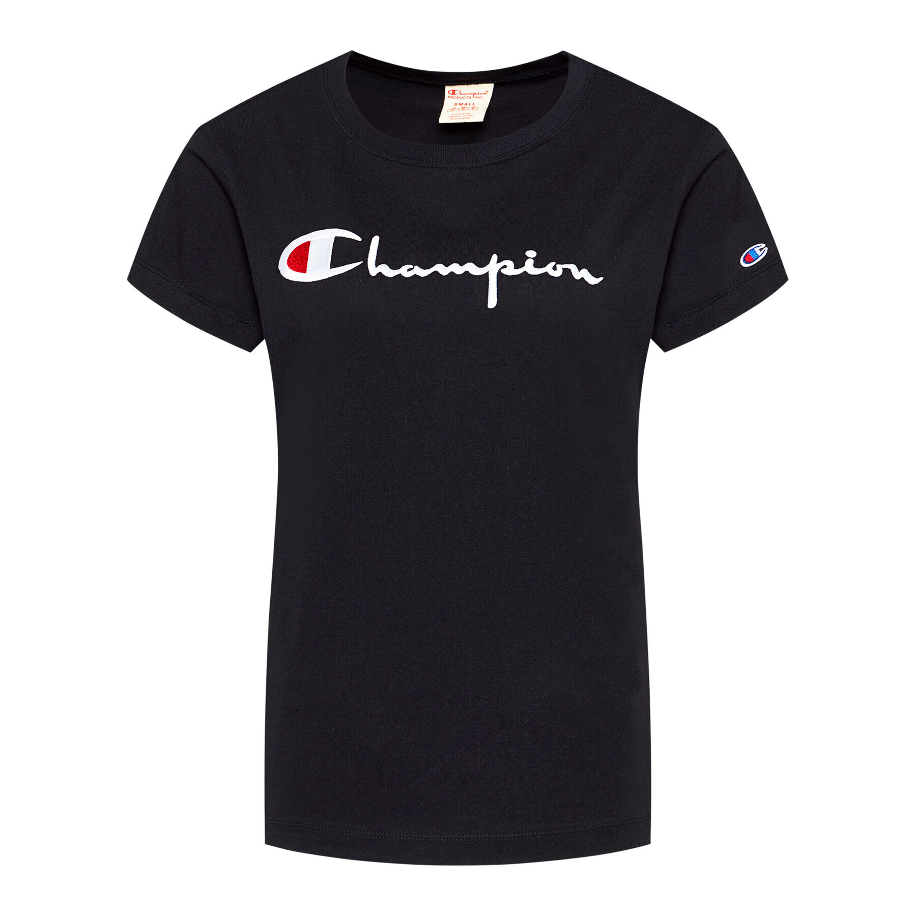 Champion Majica Script Logo 110992 Črna Heritage Fit - Pepit.si