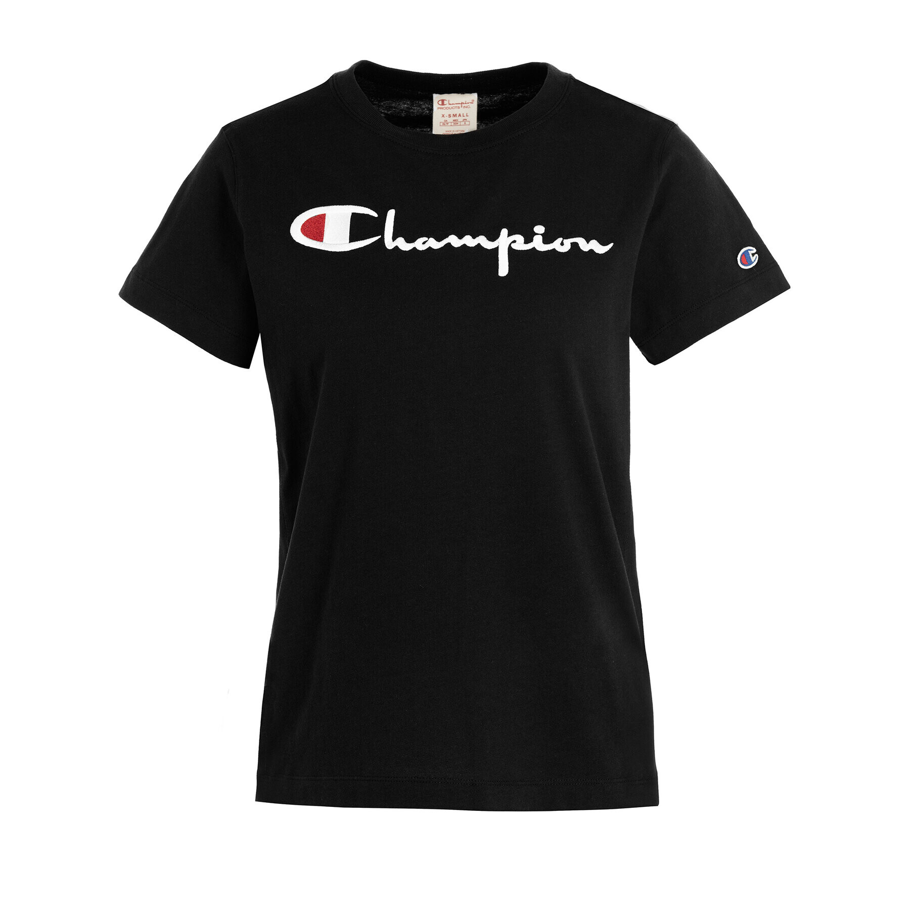 Champion Majica Script Logo 110992 Črna Regular Fit - Pepit.si