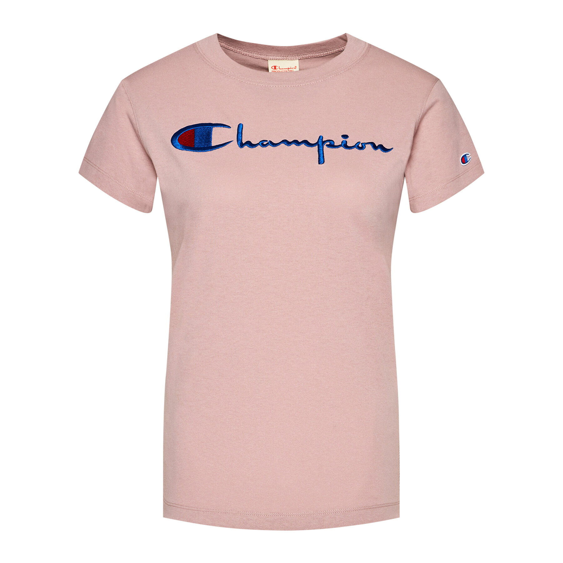 Champion Majica Script Logo 110992 Roza Regular Fit - Pepit.si