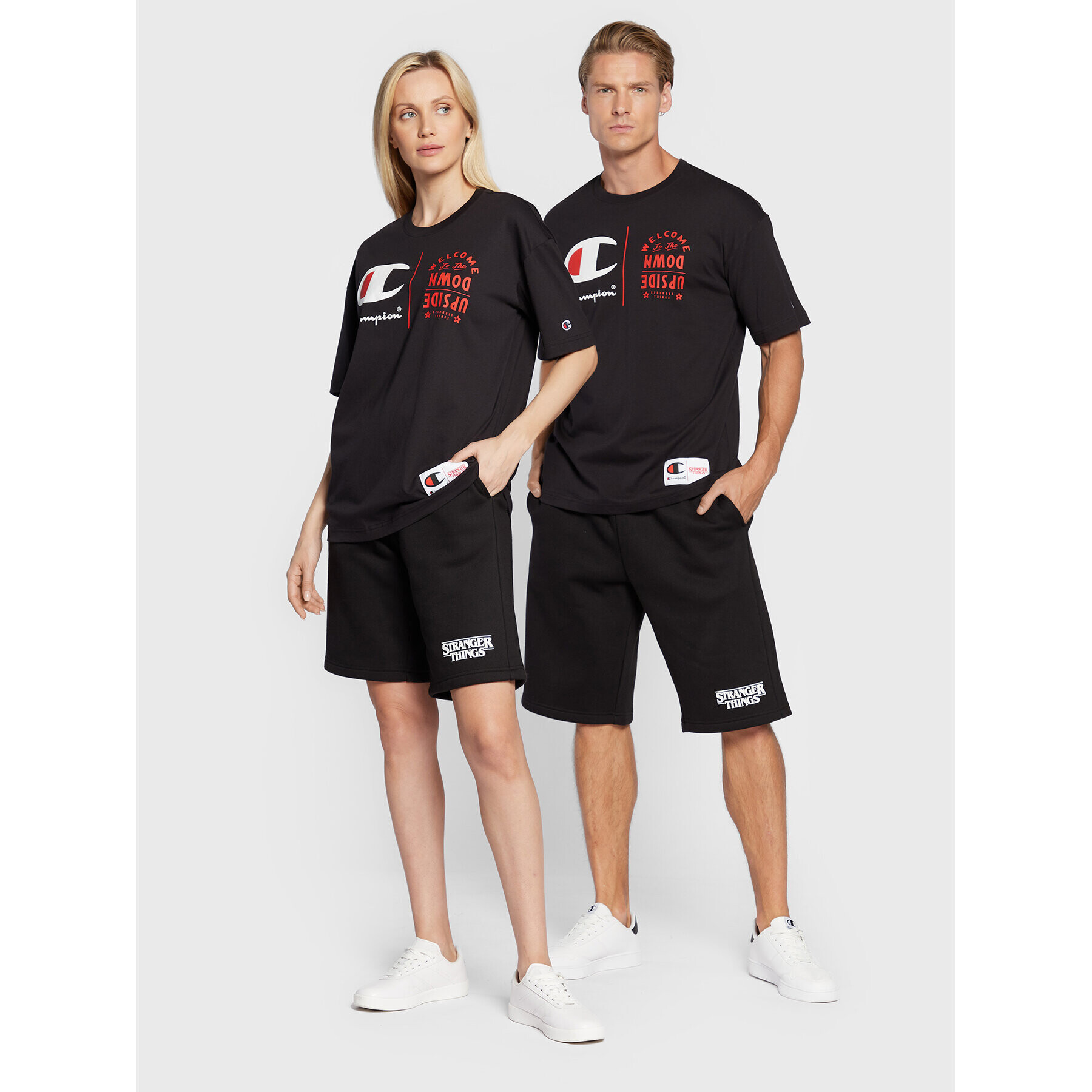 Champion Majica STRANGER THINGS Unisex 217791 Črna Custom Fit - Pepit.si