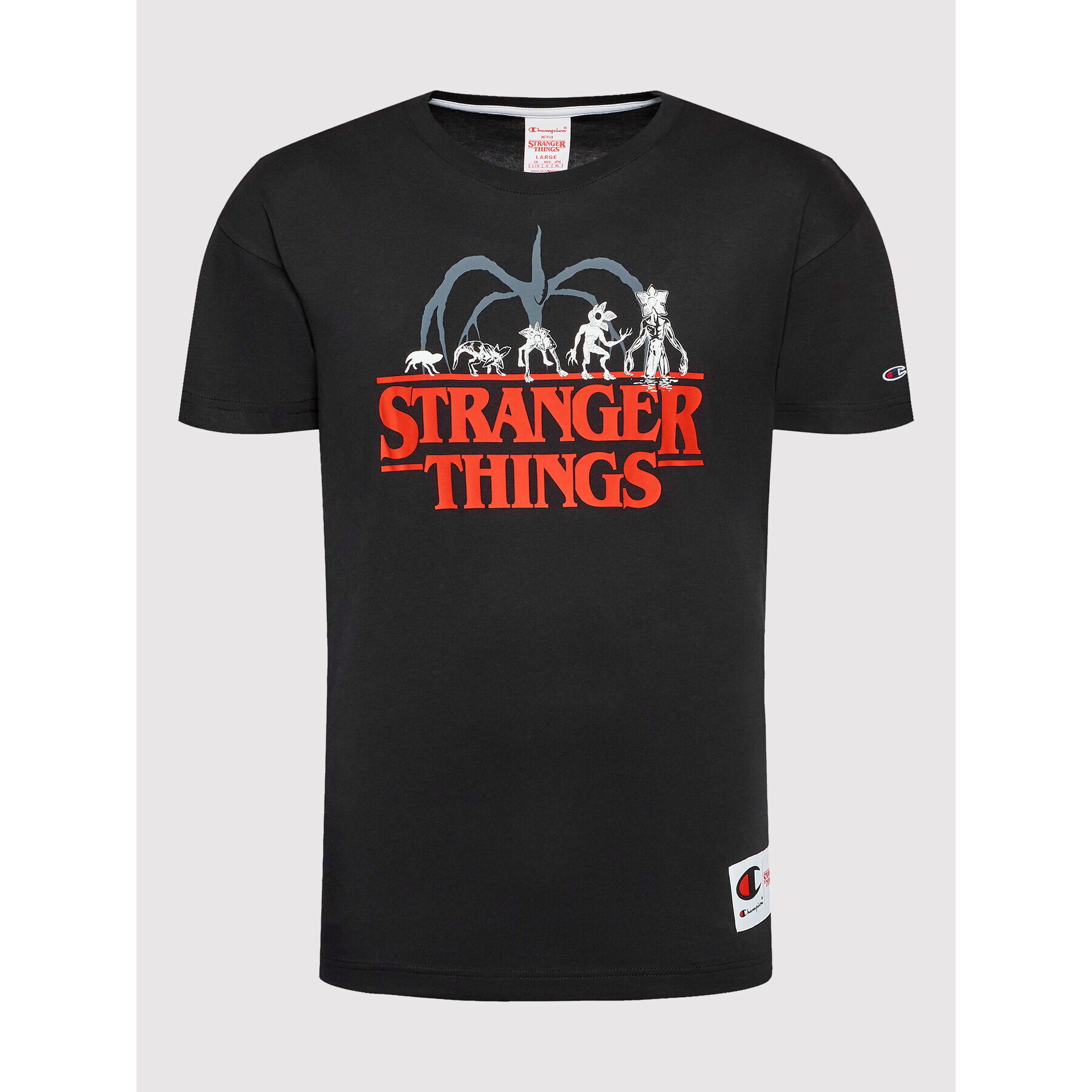 Champion Majica STRANGER THINGS Unisex 217791 Črna Custom Fit - Pepit.si