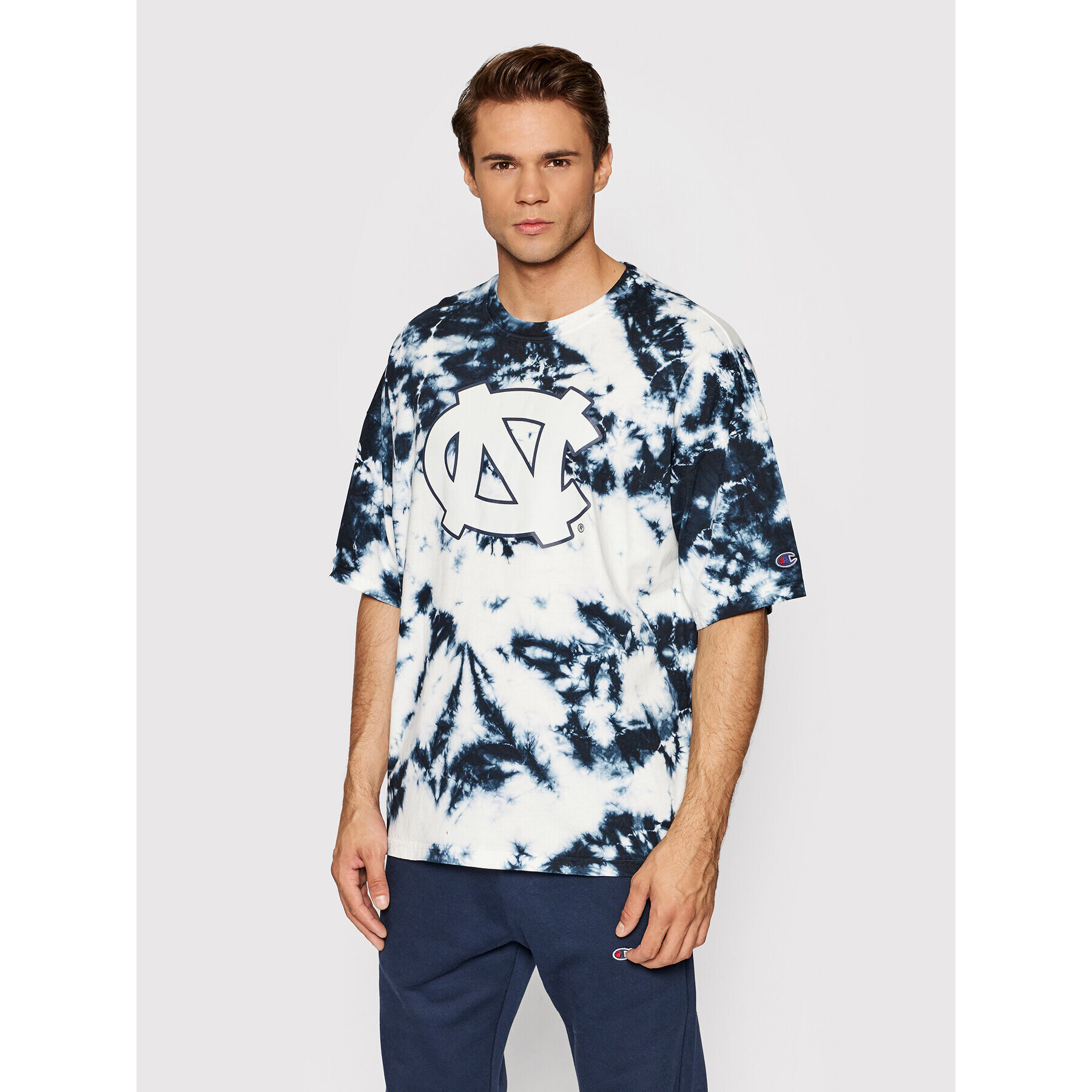 Champion Majica Tie Dye 216821 Mornarsko modra Regular Fit - Pepit.si